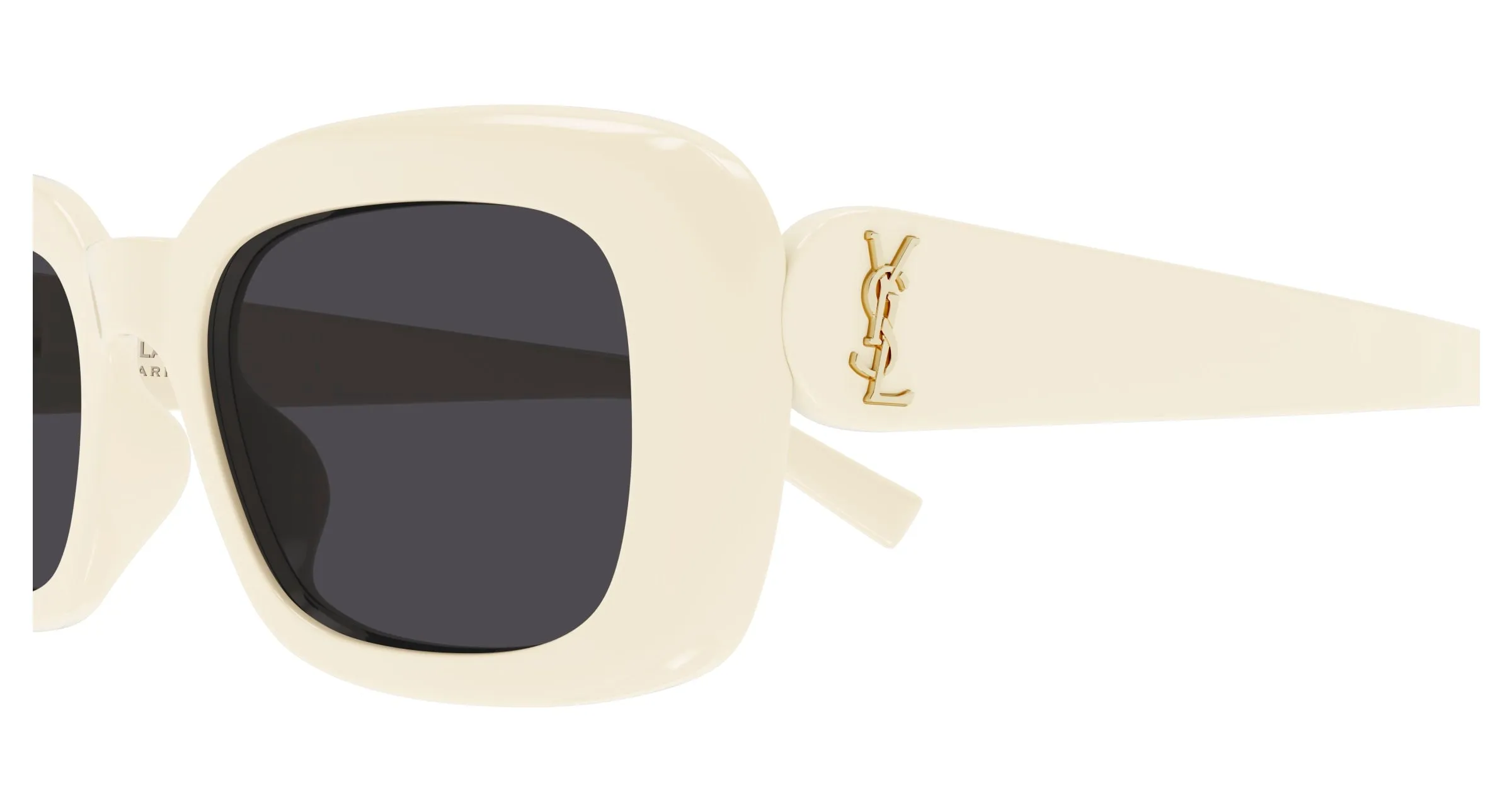 SAINT LAURENT SL M130 007 Occhiali da sole Acetato Avorio Nero Squadrata - immagine 3