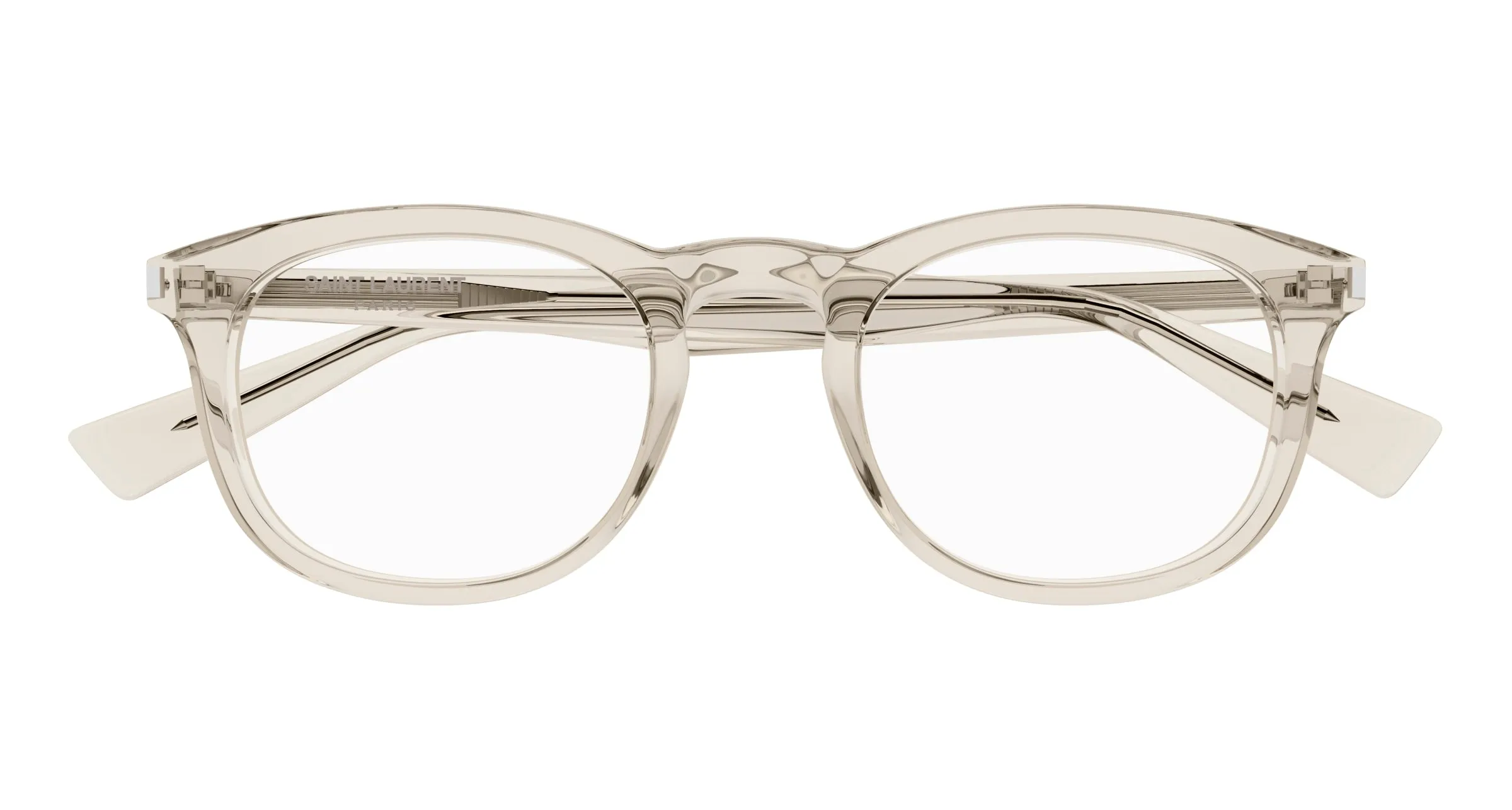 SAINT LAURENT SL 813 004 Montature da vista Acetato Beige Trasparente Squadrata - immagine 2