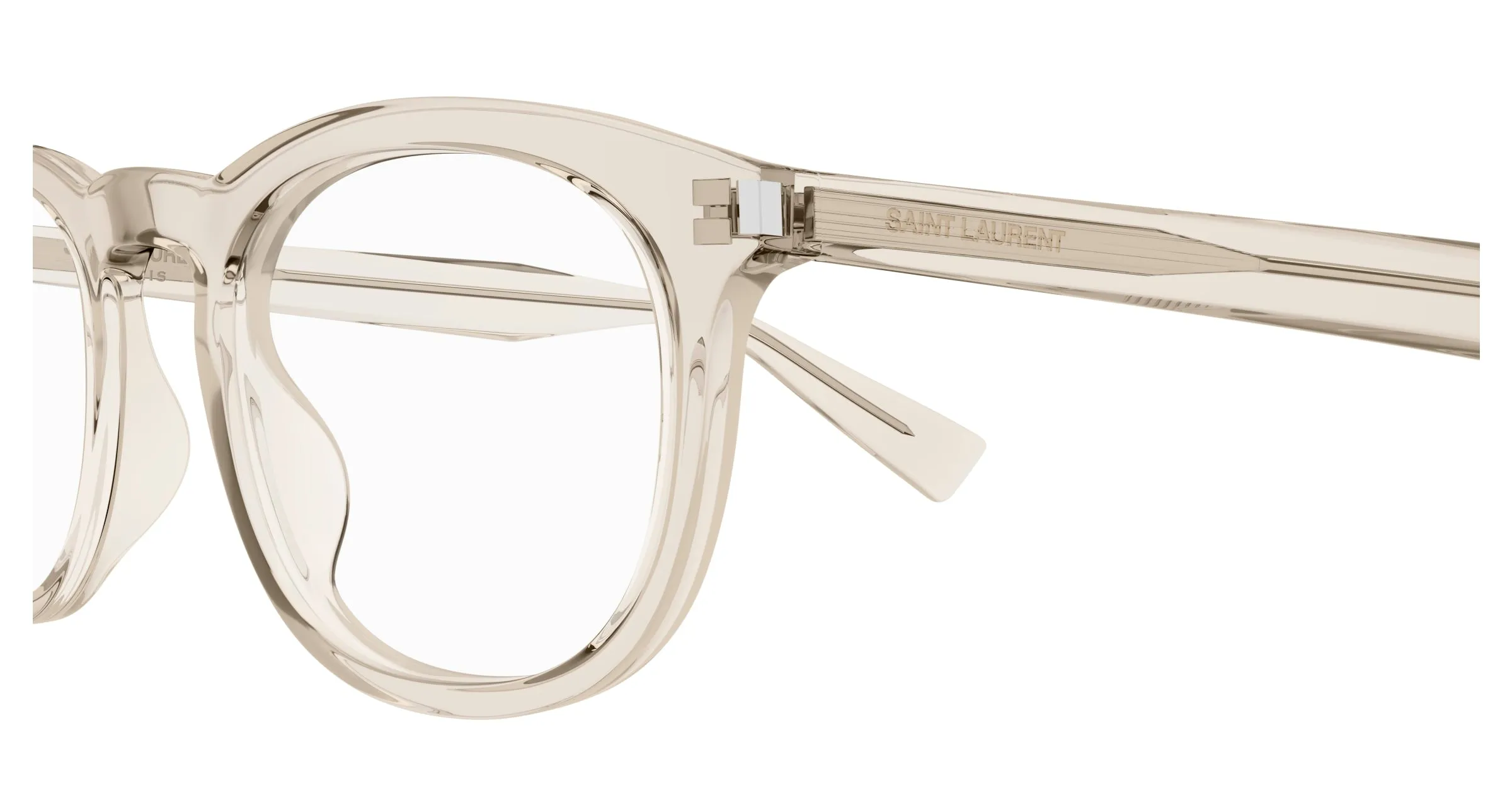 SAINT LAURENT SL 813 004 Montature da vista Acetato Beige Trasparente Squadrata - immagine 3