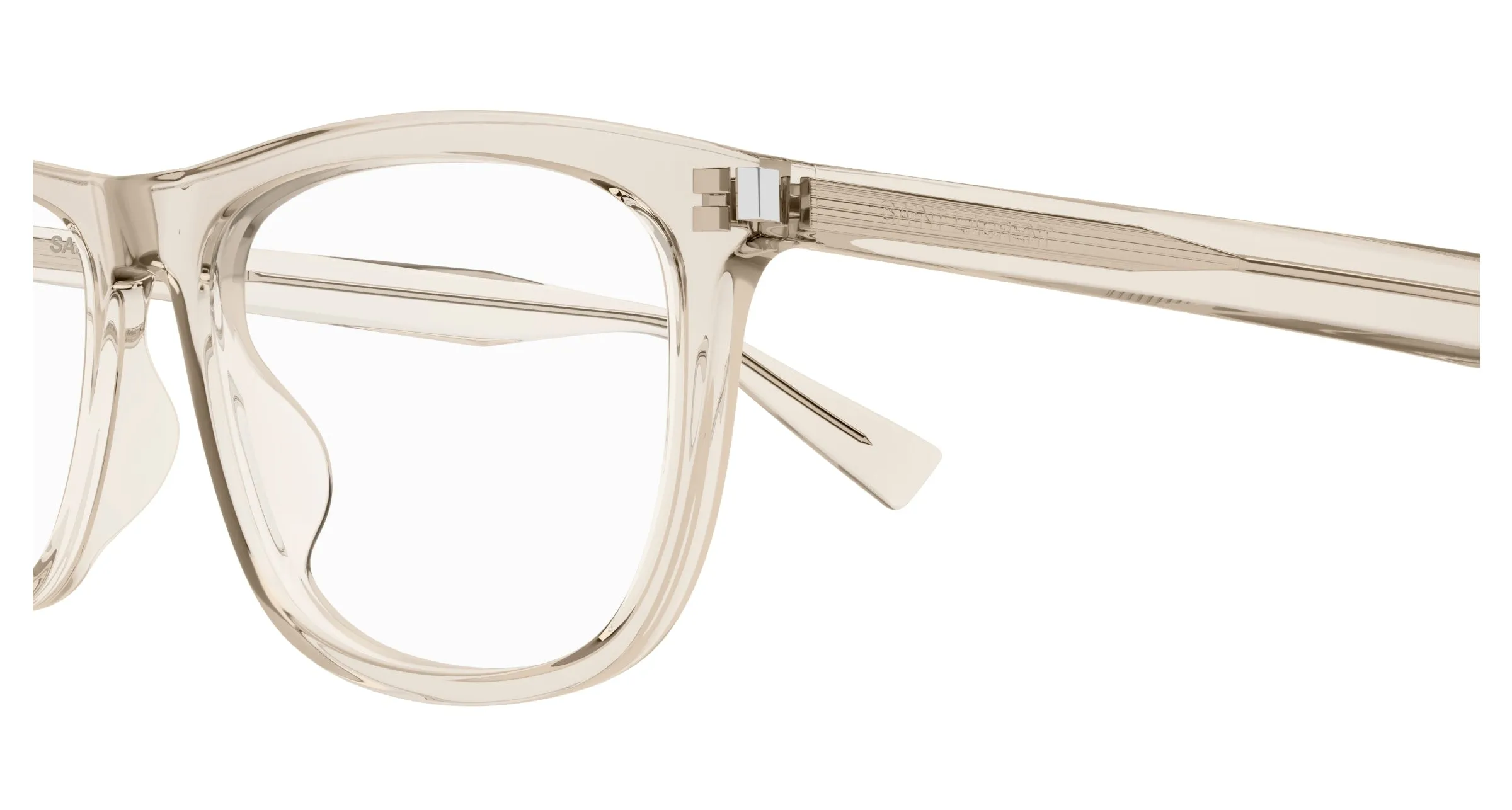 SAINT LAURENT SL 812 008 Montature da vista Acetato Beige Trasparente Squadrata - immagine 3