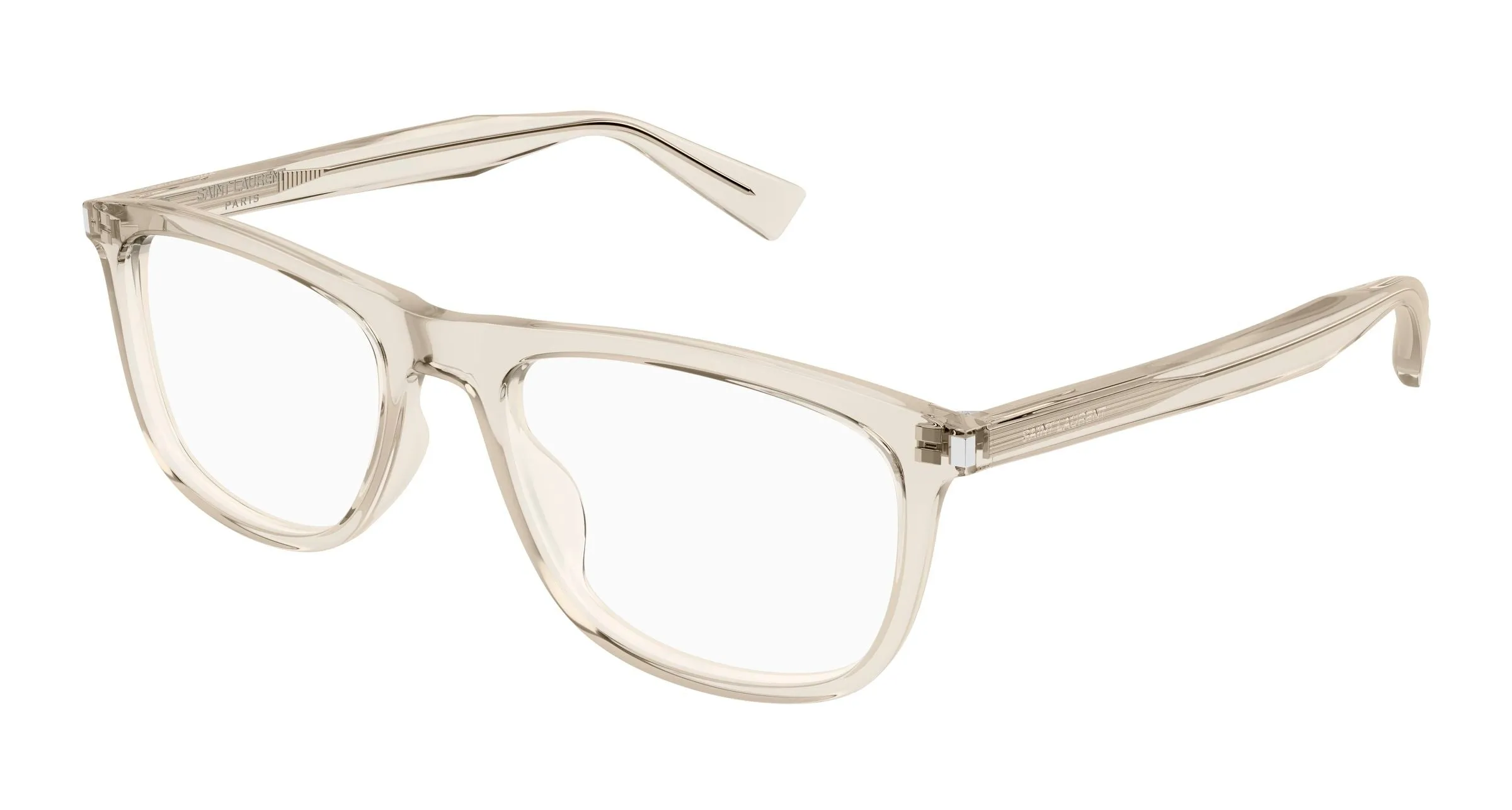 SAINT LAURENT SL 812 004 Montature da vista Acetato Beige Trasparente Squadrata - immagine 1