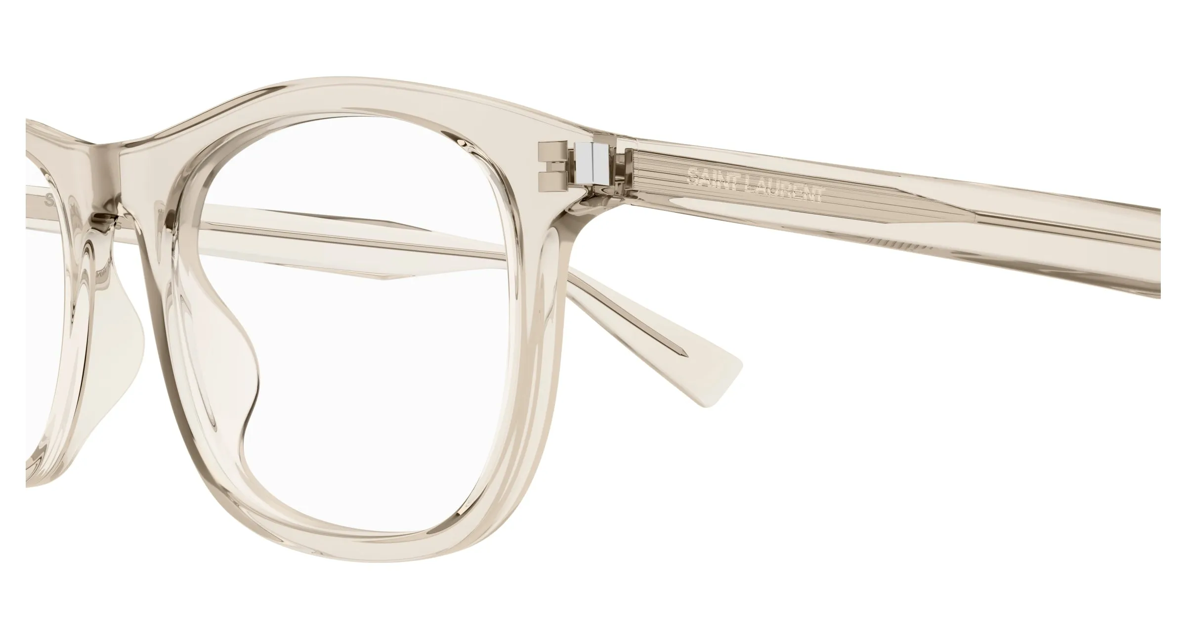 SAINT LAURENT SL 811 004 Montature da vista Acetato Beige Trasparente Squadrata - immagine 3