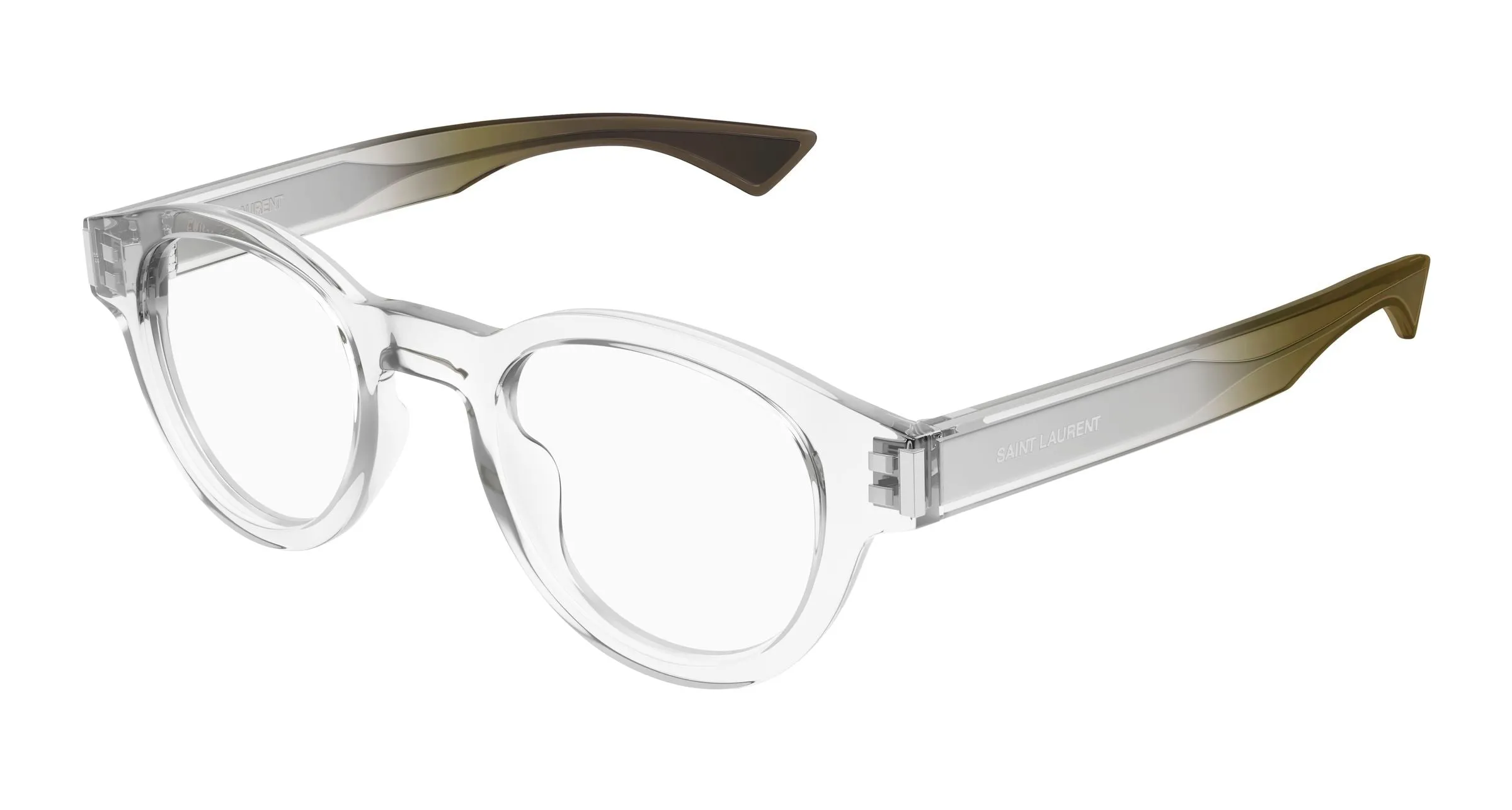 SAINT LAURENT SL 792 004 Montature da vista Acetato Cristallo Trasparente Rotonda - immagine 1