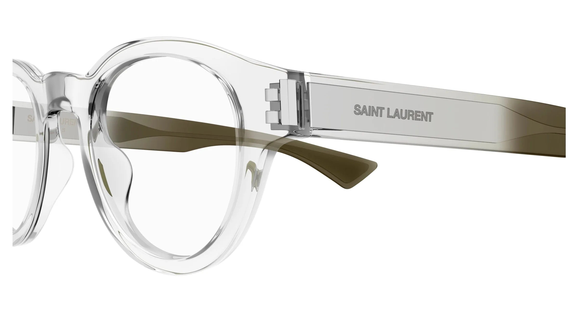 SAINT LAURENT SL 792 004 Montature da vista Acetato Cristallo Trasparente Rotonda - immagine 3