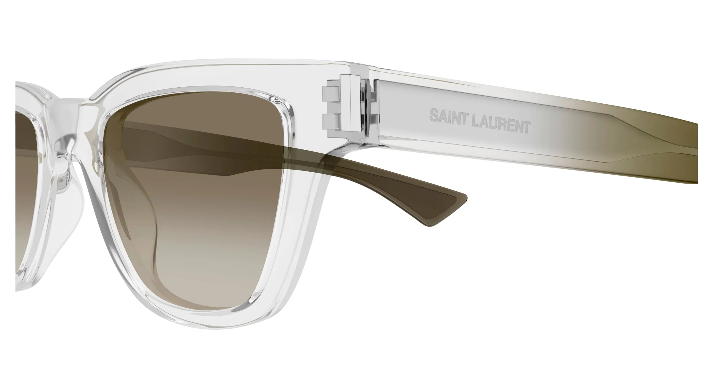 SAINT LAURENT SL 789 JACQUES 004 Occhiali da sole Acetato Cristallo Verde Squadrata - immagine 3