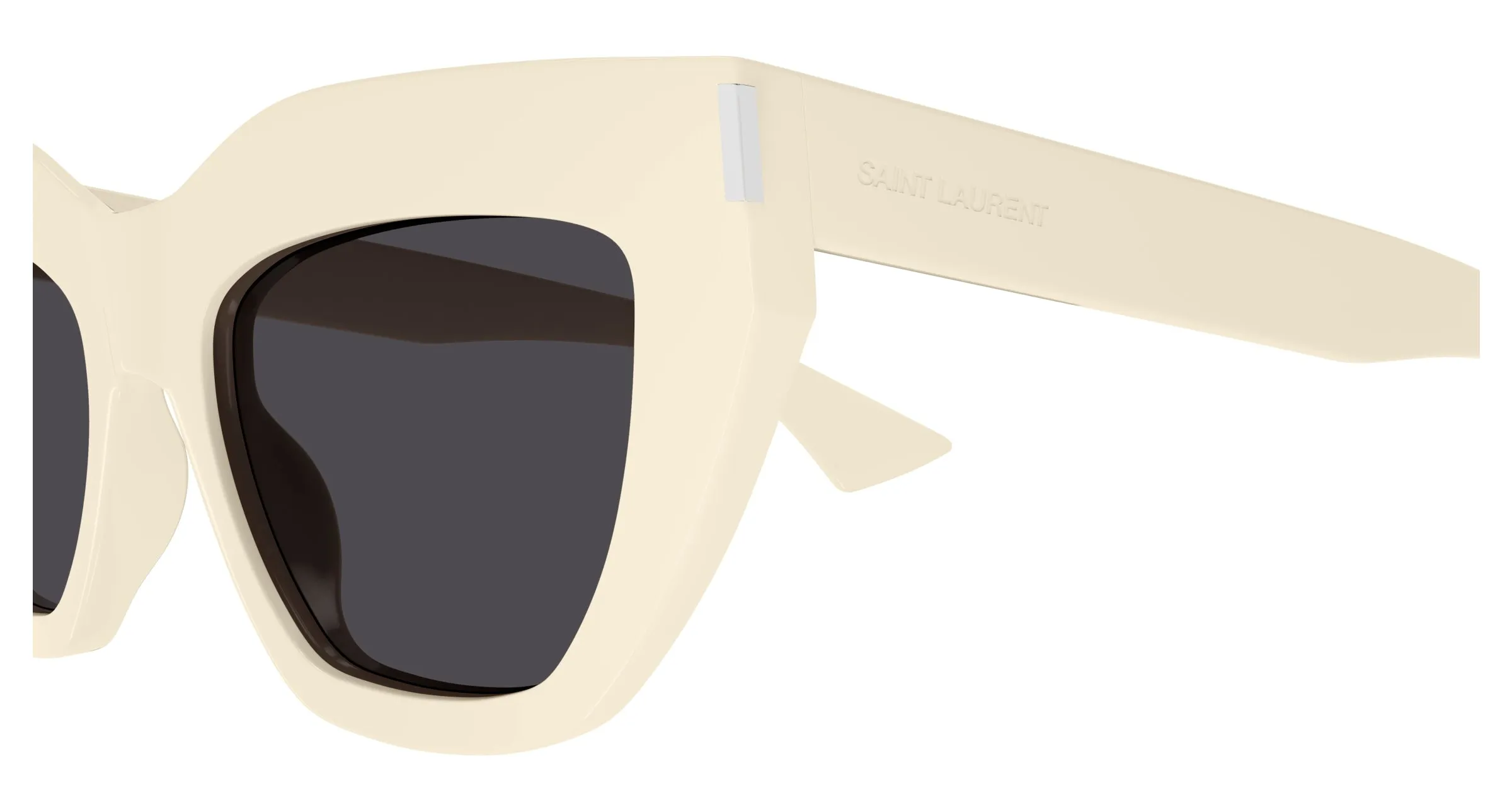 SAINT LAURENT SL 759 004 Occhiali da sole Acetato Avorio Nero Cat Eye - immagine 3