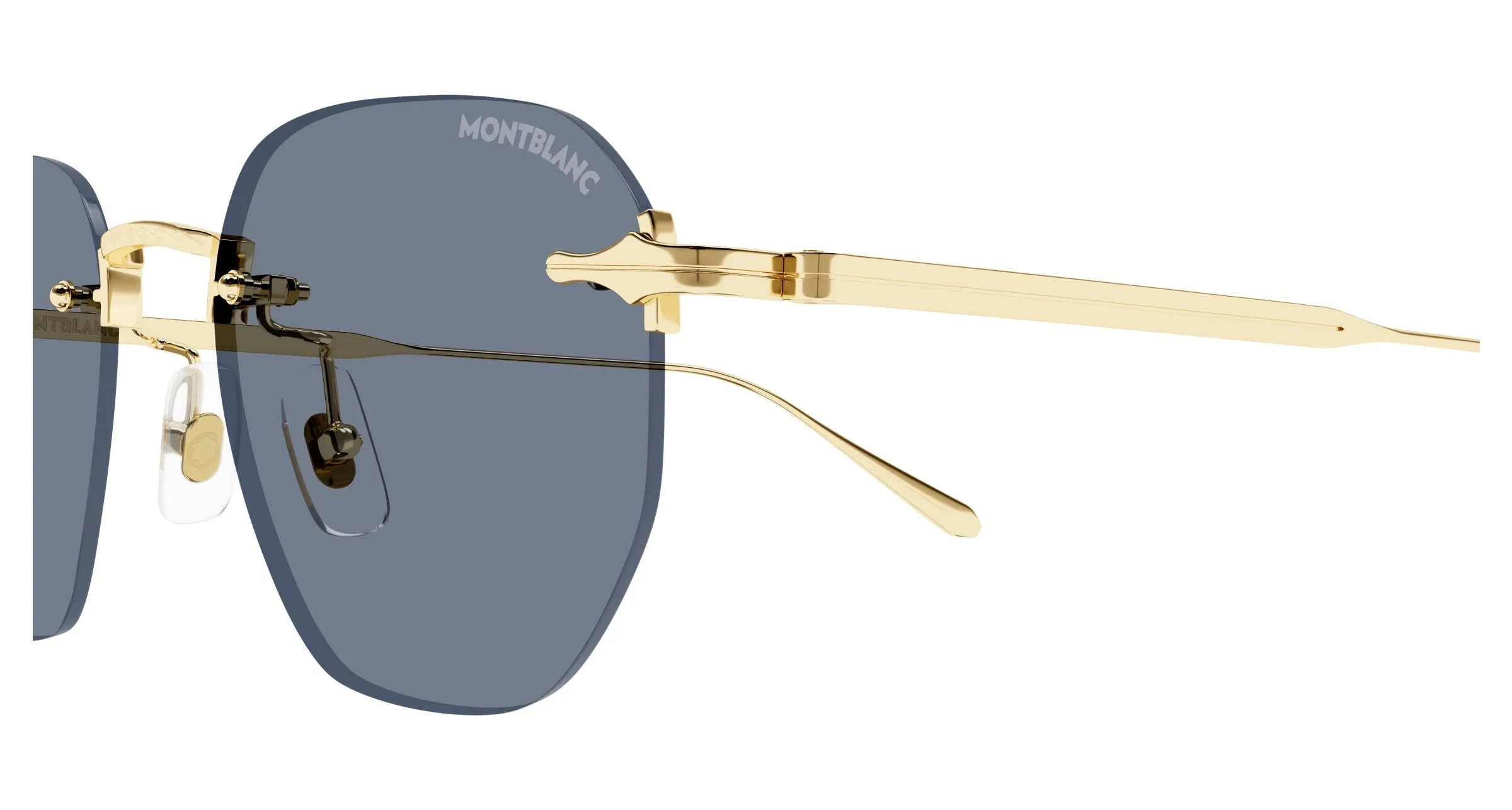 Montblanc MB0405S 003 Occhiali da sole Metallo Oro Grigio Rotonda - immagine 3