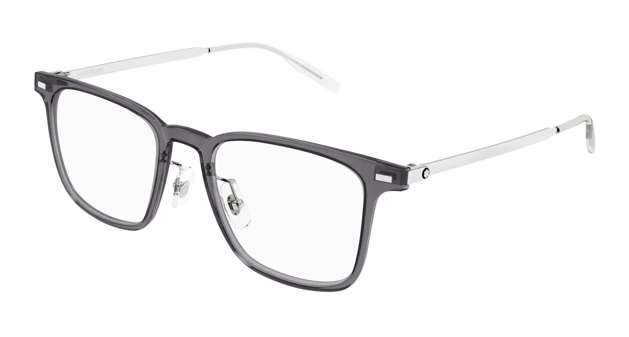 Montblanc MB0395ON 004 Montature da vista Iniettato Grigio Trasparente Squadrata - immagine 1
