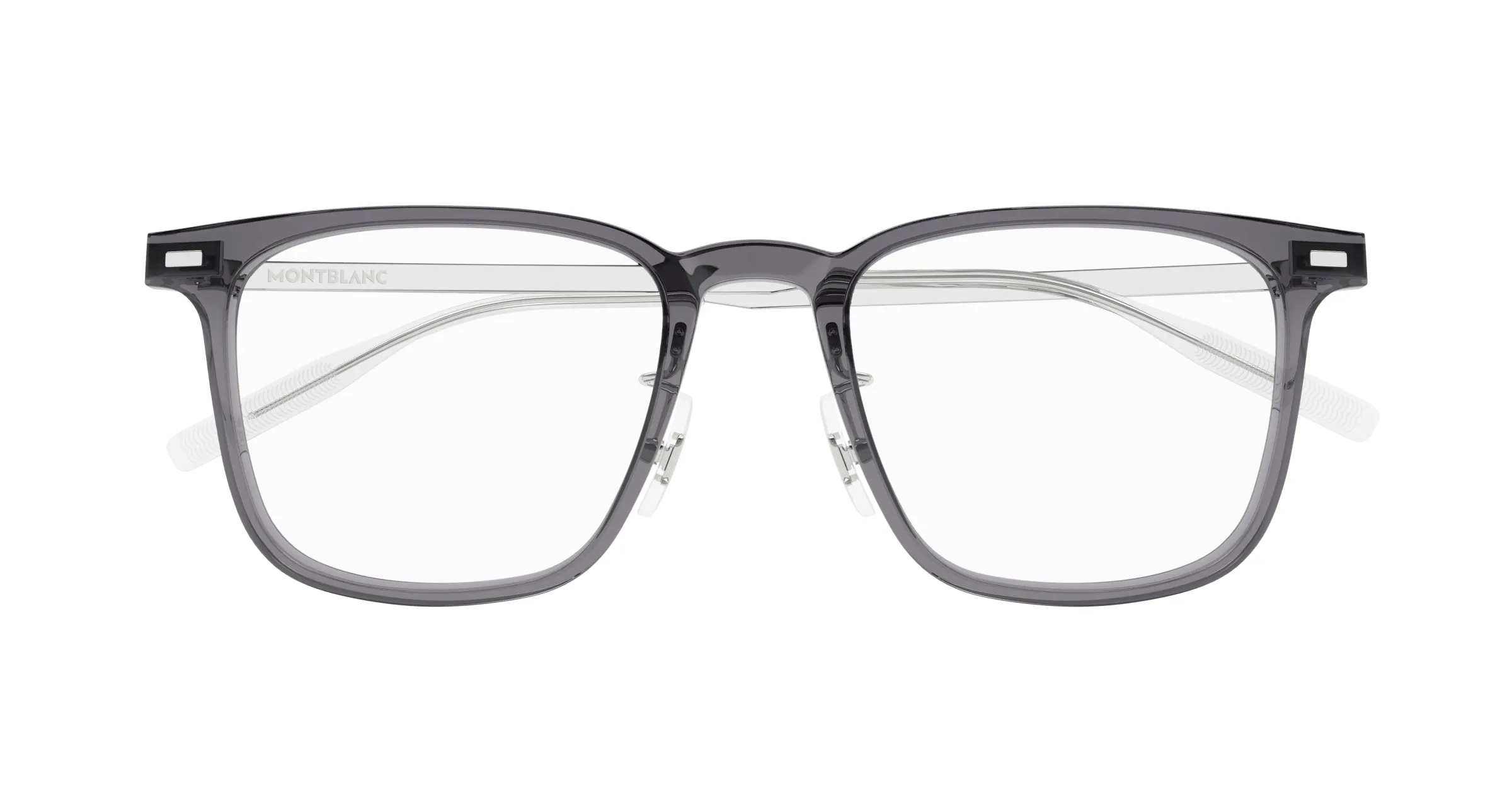 Montblanc MB0395ON 004 Montature da vista Iniettato Grigio Trasparente Squadrata - immagine 2