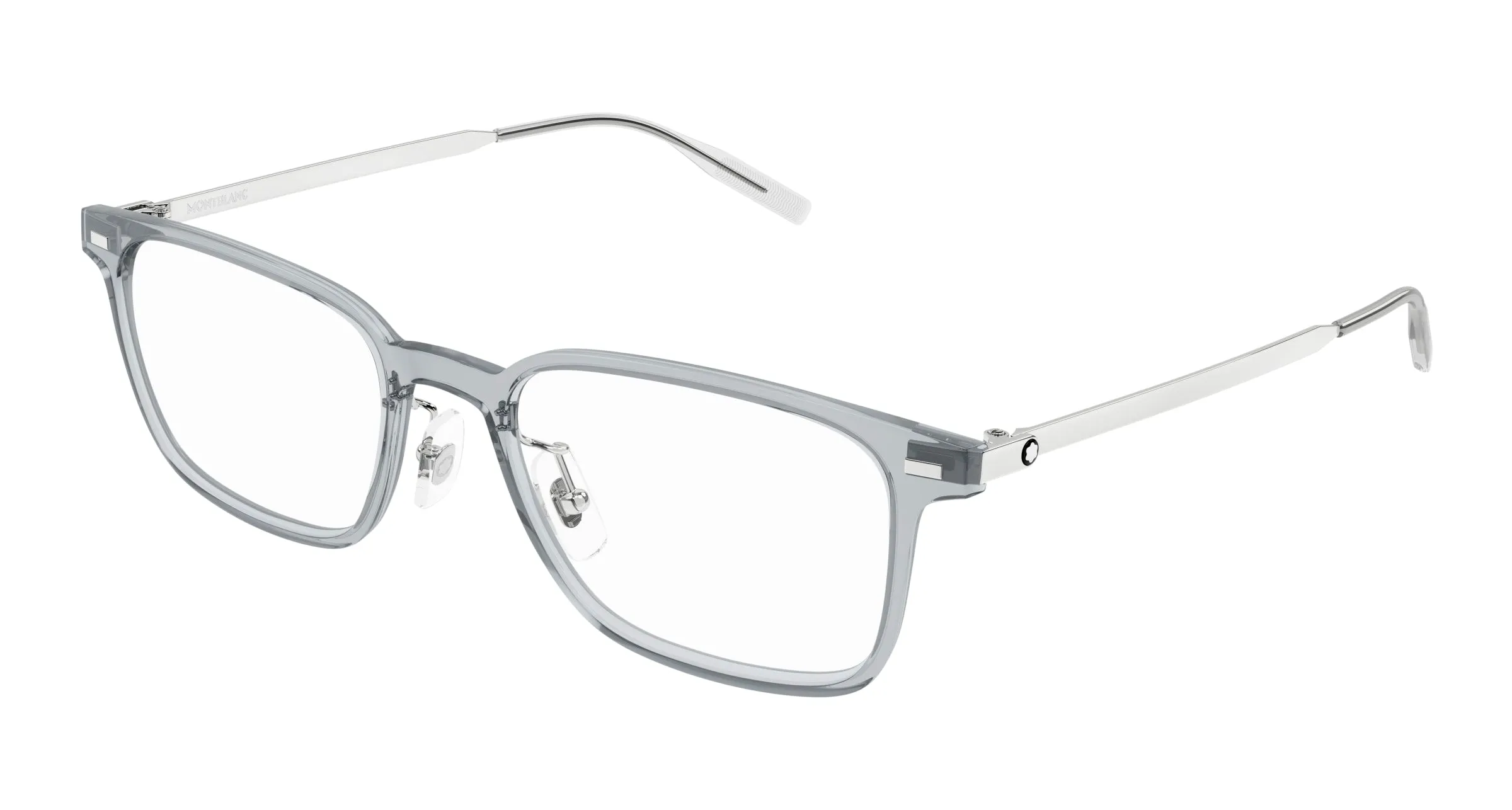 Montblanc MB0394ON 004 Montature da vista Iniettato Grigio Trasparente Squadrata - immagine 1