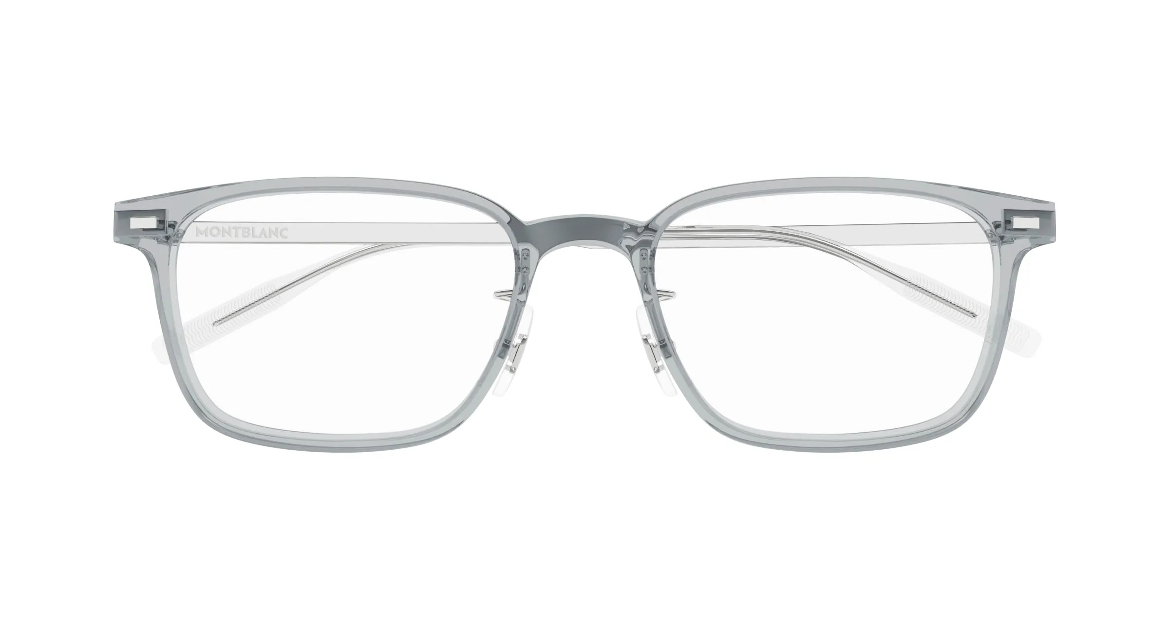 Montblanc MB0394ON 004 Montature da vista Iniettato Grigio Trasparente Squadrata - immagine 2