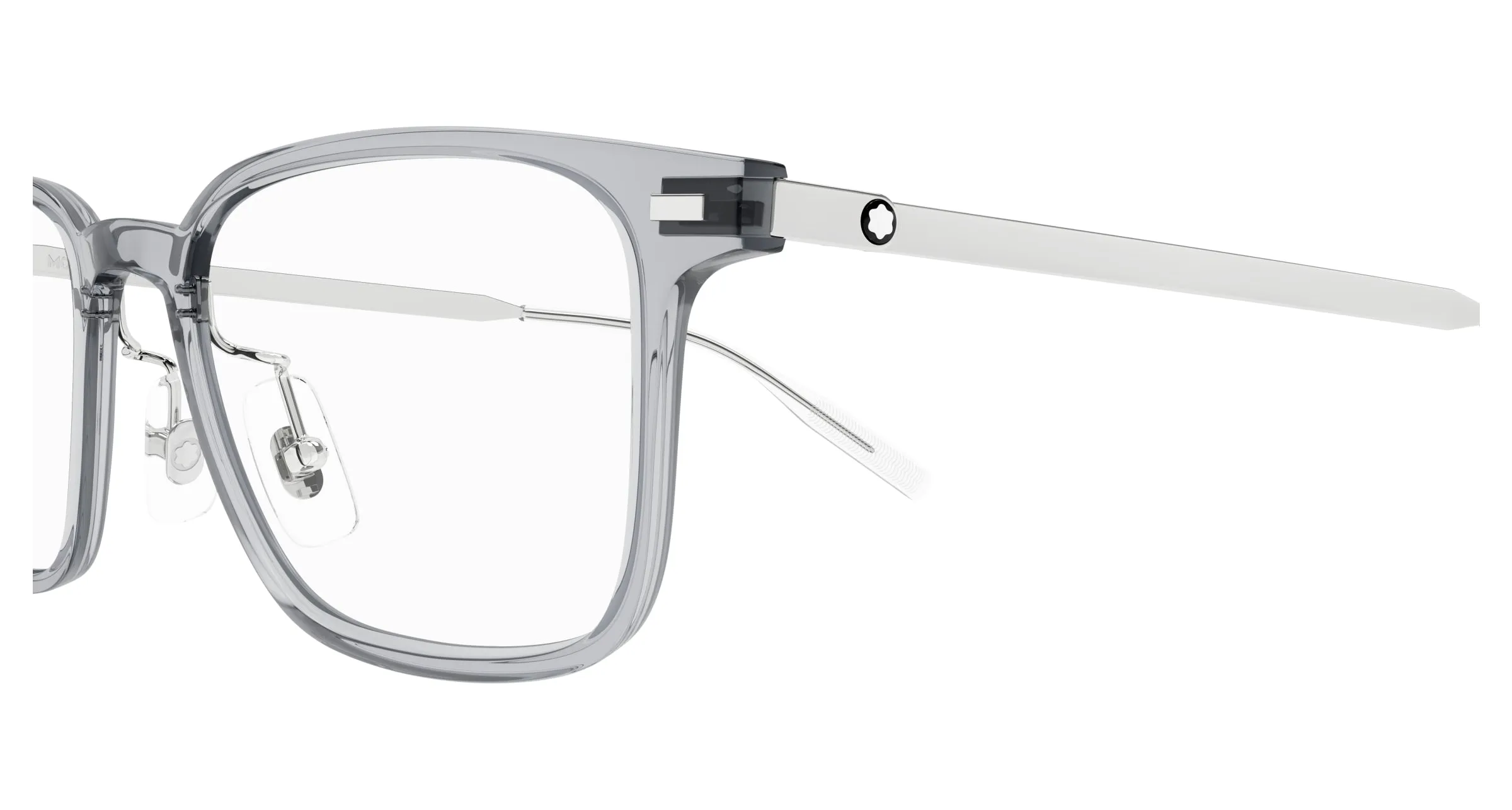 Montblanc MB0394ON 004 Montature da vista Iniettato Grigio Trasparente Squadrata - immagine 3