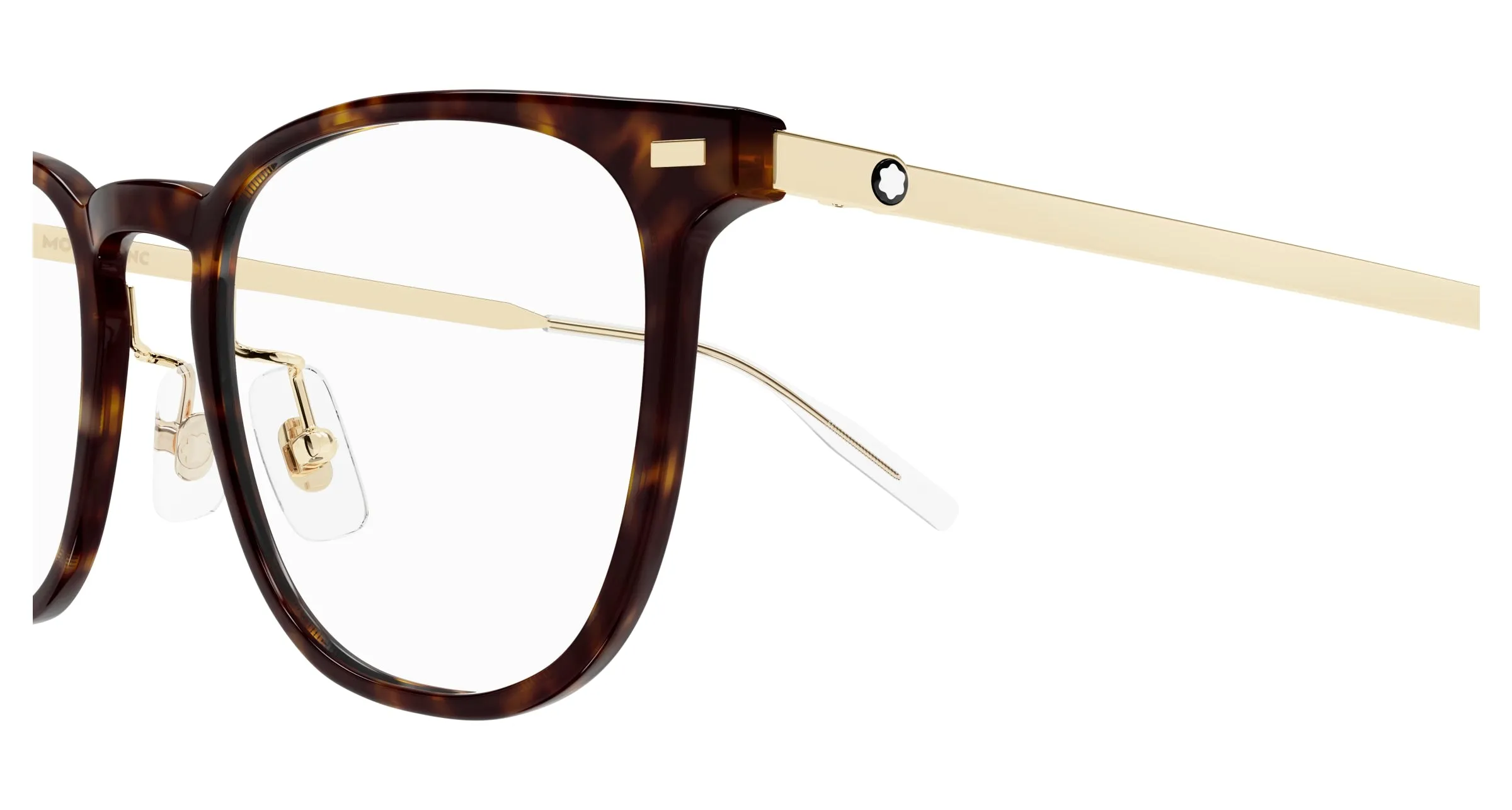 Montblanc MB0393ON 003 Montature da vista Iniettato Havana Trasparente Squadrata - immagine 3