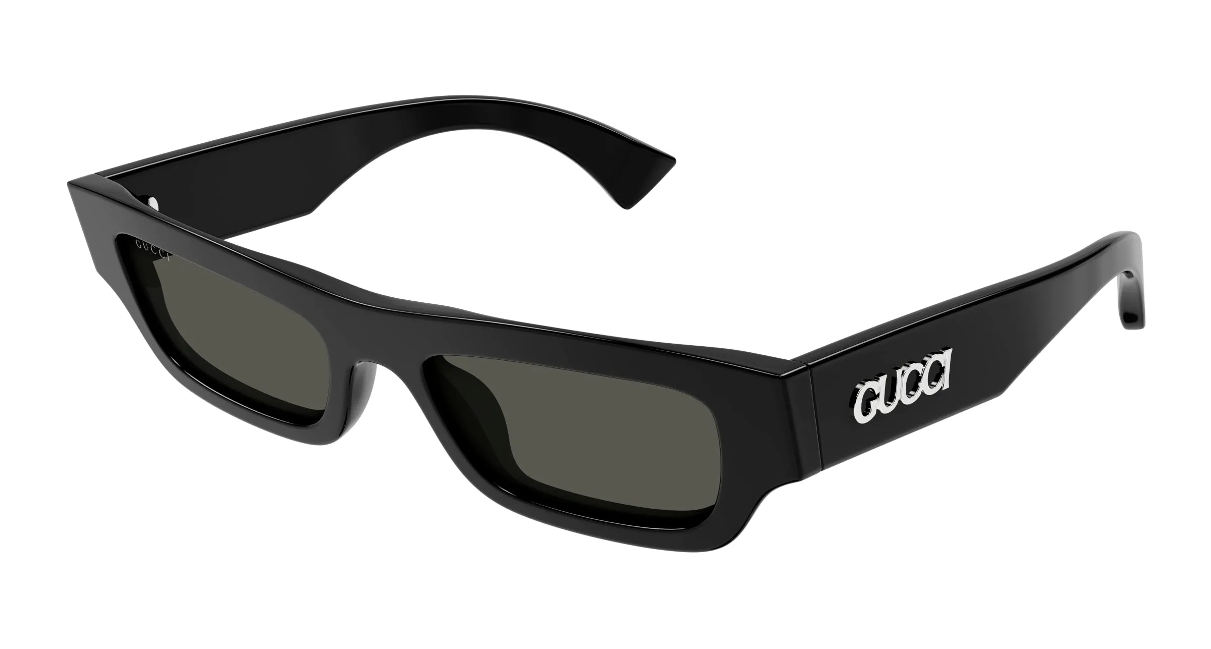 Gucci GG1839S 001 Occhiali da sole Acetato Nero Grigio Squadrata - immagine 1