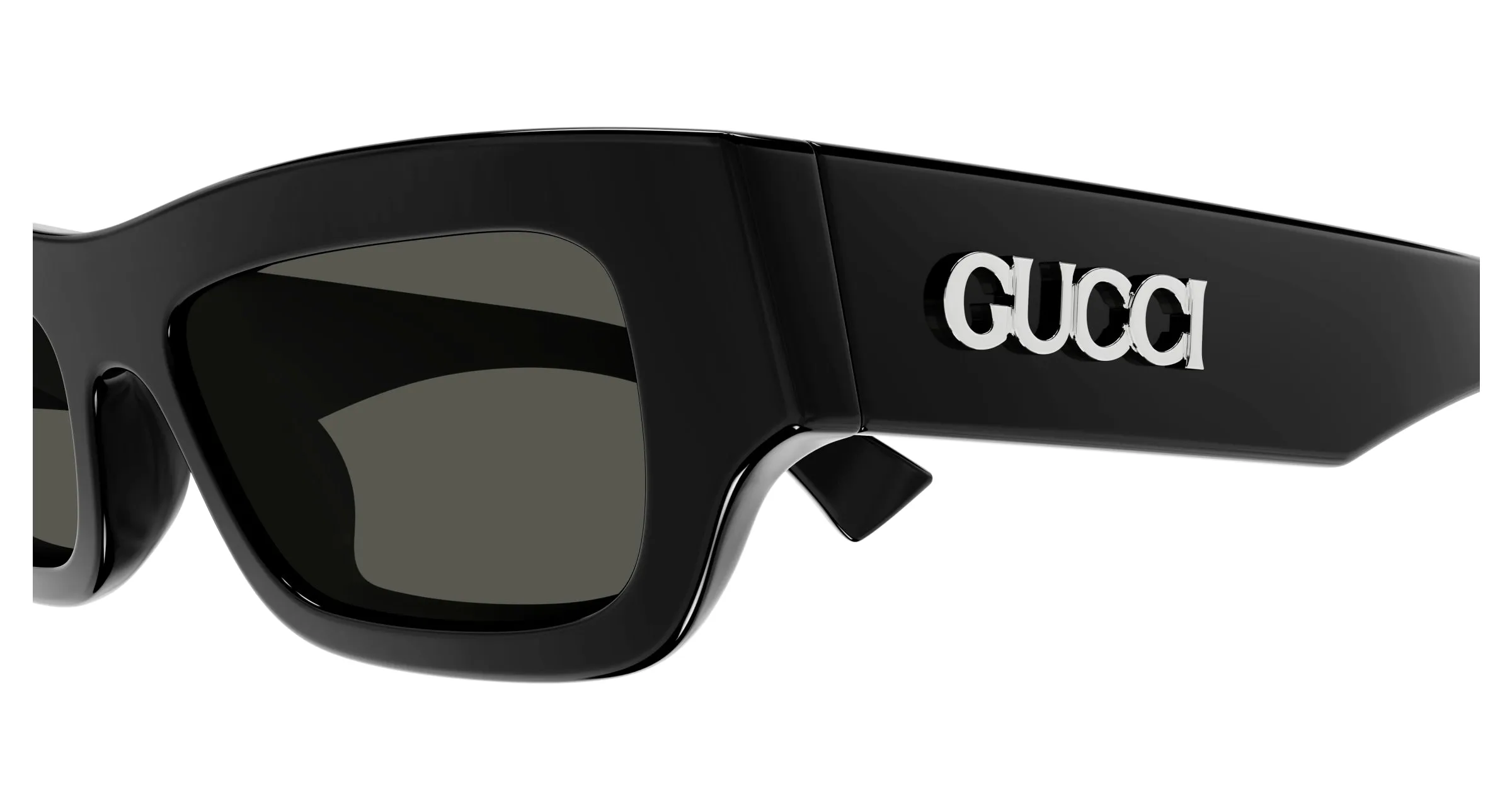 Gucci GG1839S 001 Occhiali da sole Acetato Nero Grigio Squadrata - immagine 3