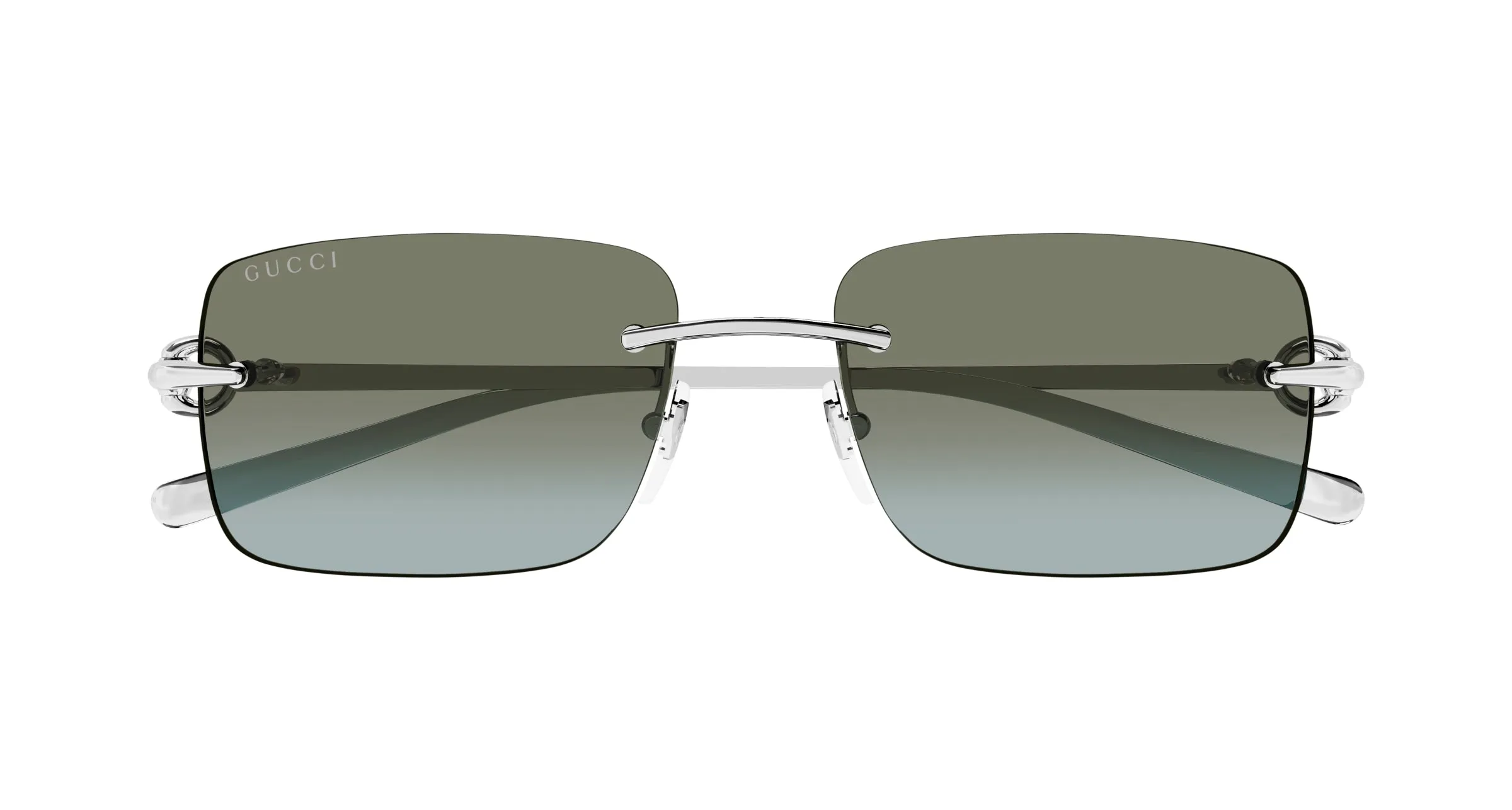 Gucci GG1703S 007 Occhiali da sole Metallo Argento Marrone Squadrata - immagine 2