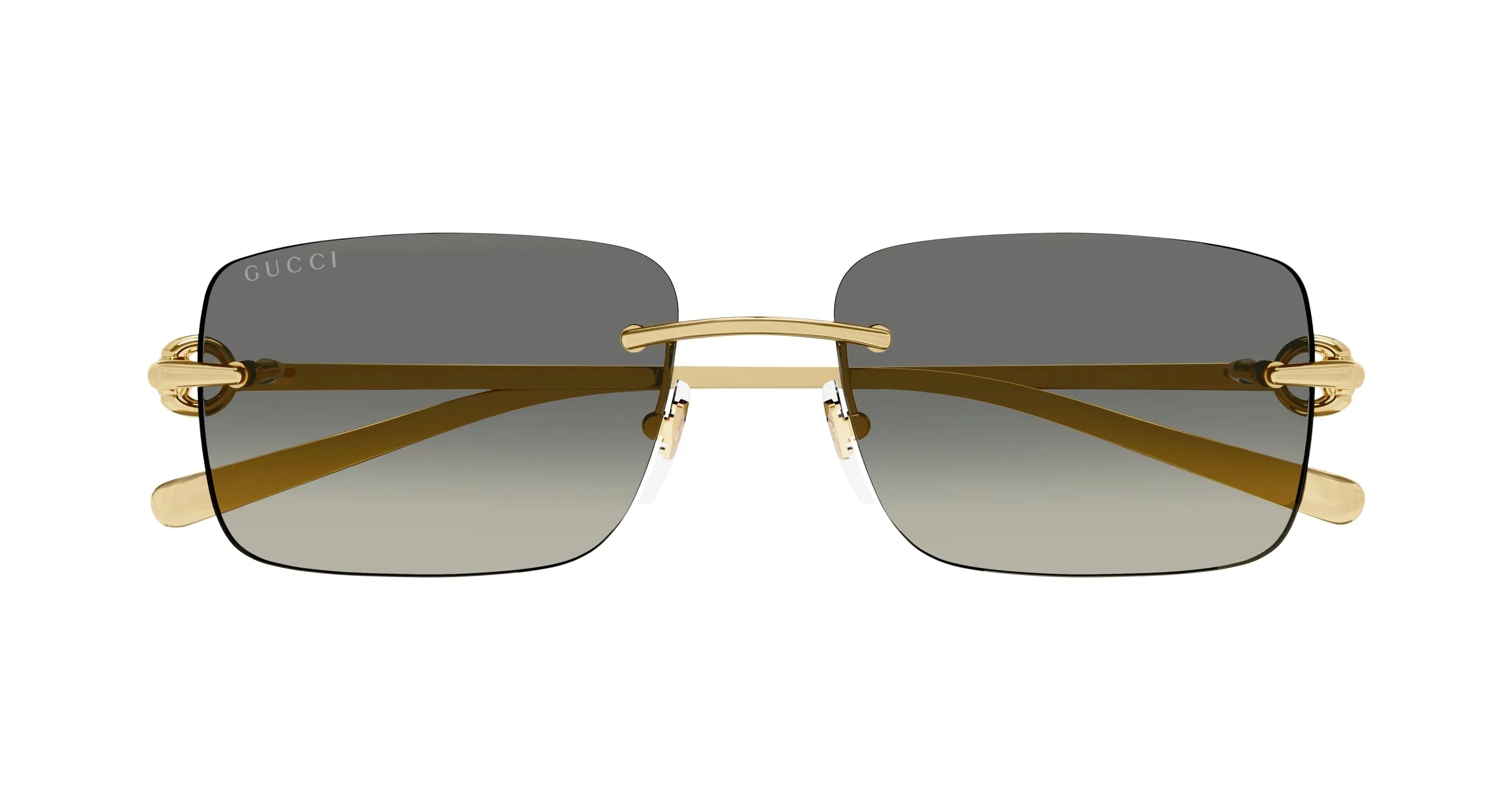 Gucci GG1703S 005 Occhiali da sole Metallo Oro Grigio Squadrata - immagine 2
