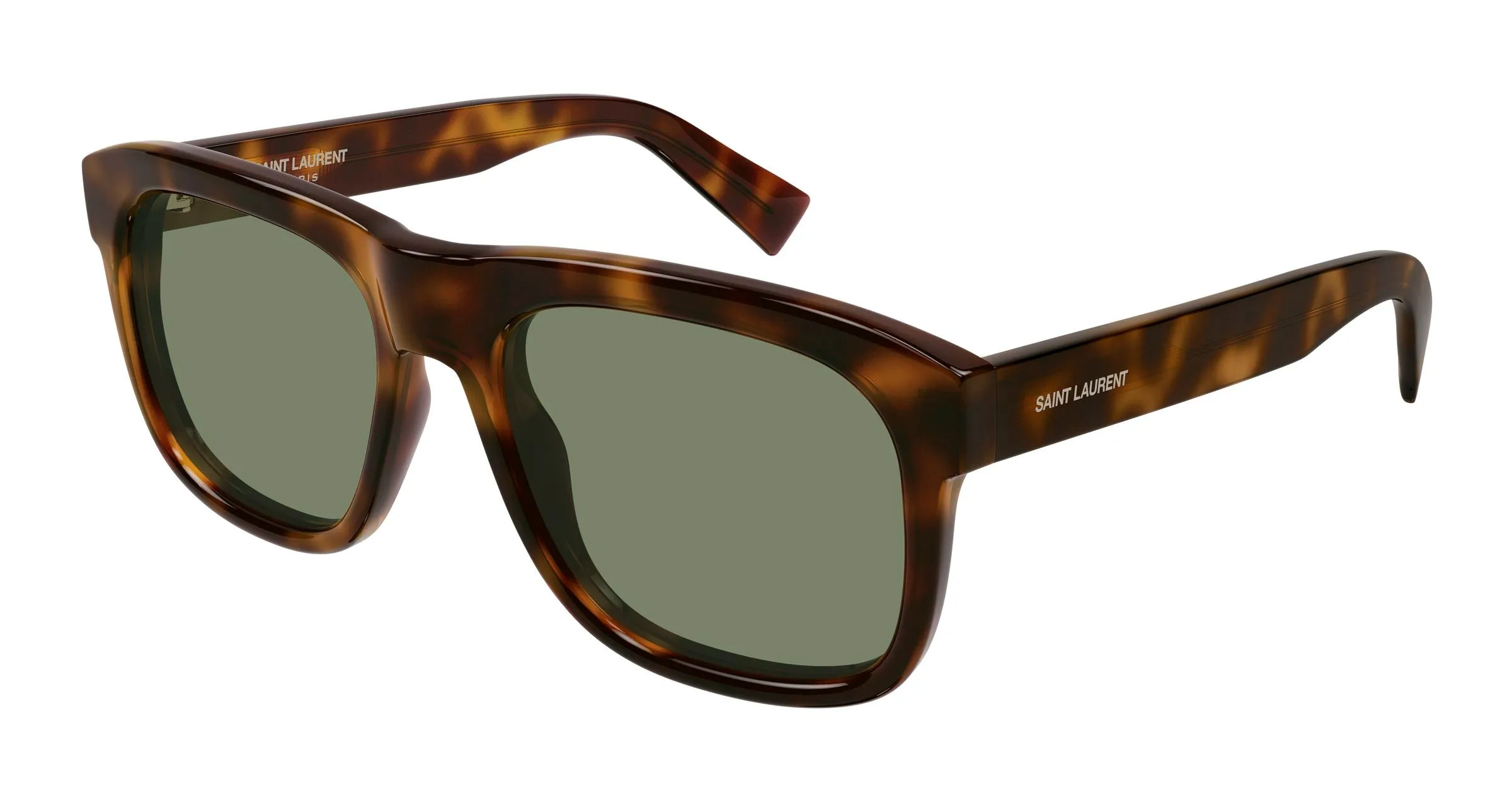 SAINT LAURENT SL 558 011 Occhiali da sole Acetato Havana Verde Squadrata - immagine 1