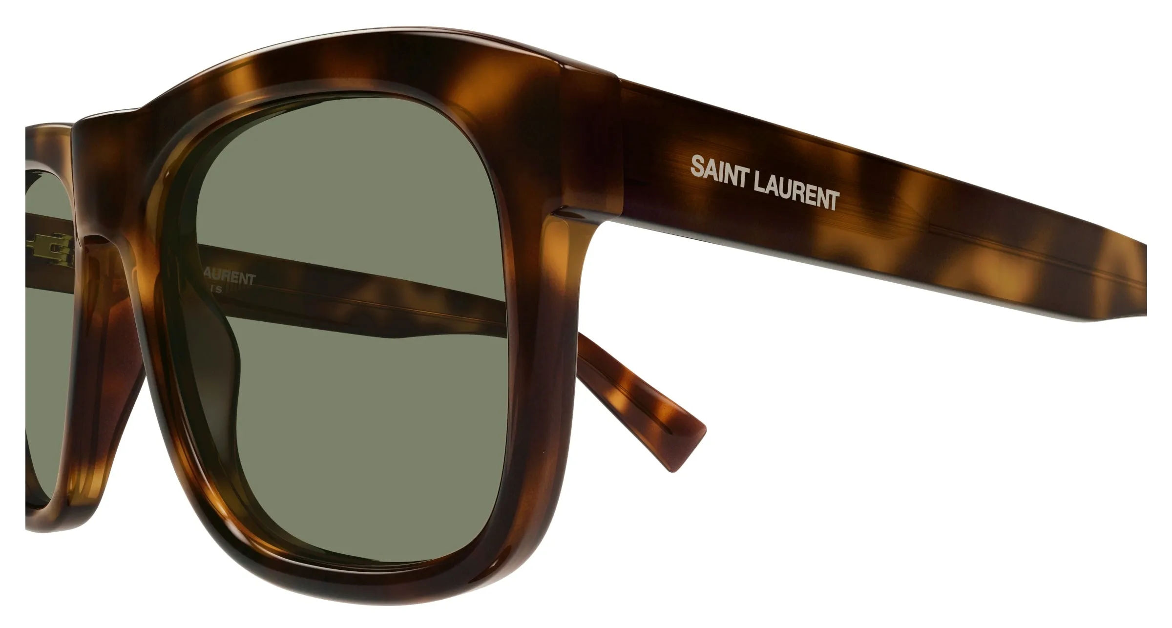 SAINT LAURENT SL 558 011 Occhiali da sole Acetato Havana Verde Squadrata - immagine 3