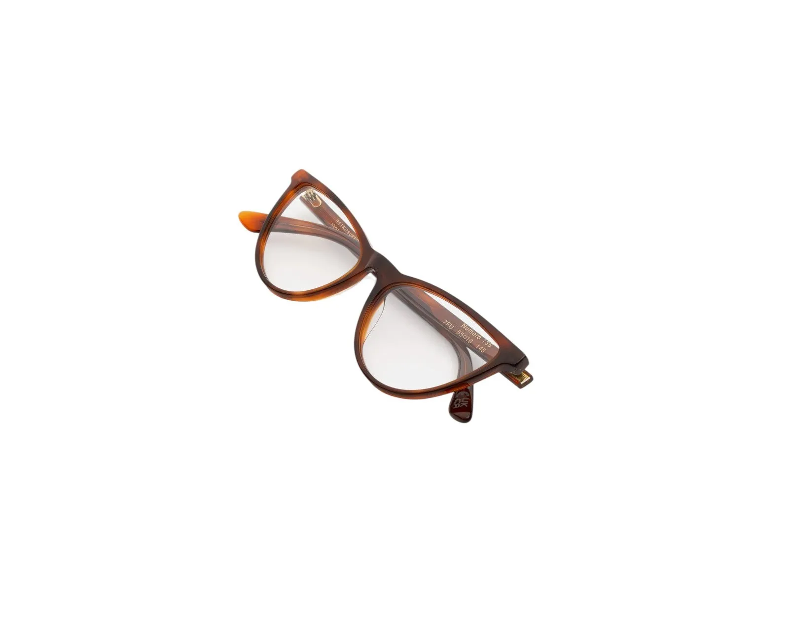 Retrosuperfuture 7FU NUMERO 135 HAVANA DIVERSA Montature da vista Acetato Havana Cat Eye - immagine 3