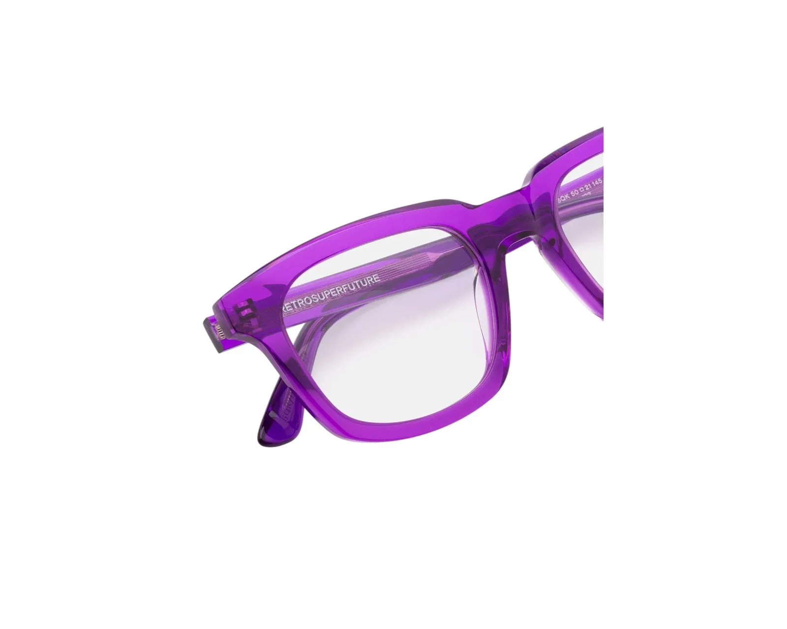 Retrosuperfuture 6QK NUMERO 132 VIOLISSIMO Montature da vista Acetato Viola Squadrata - immagine 3