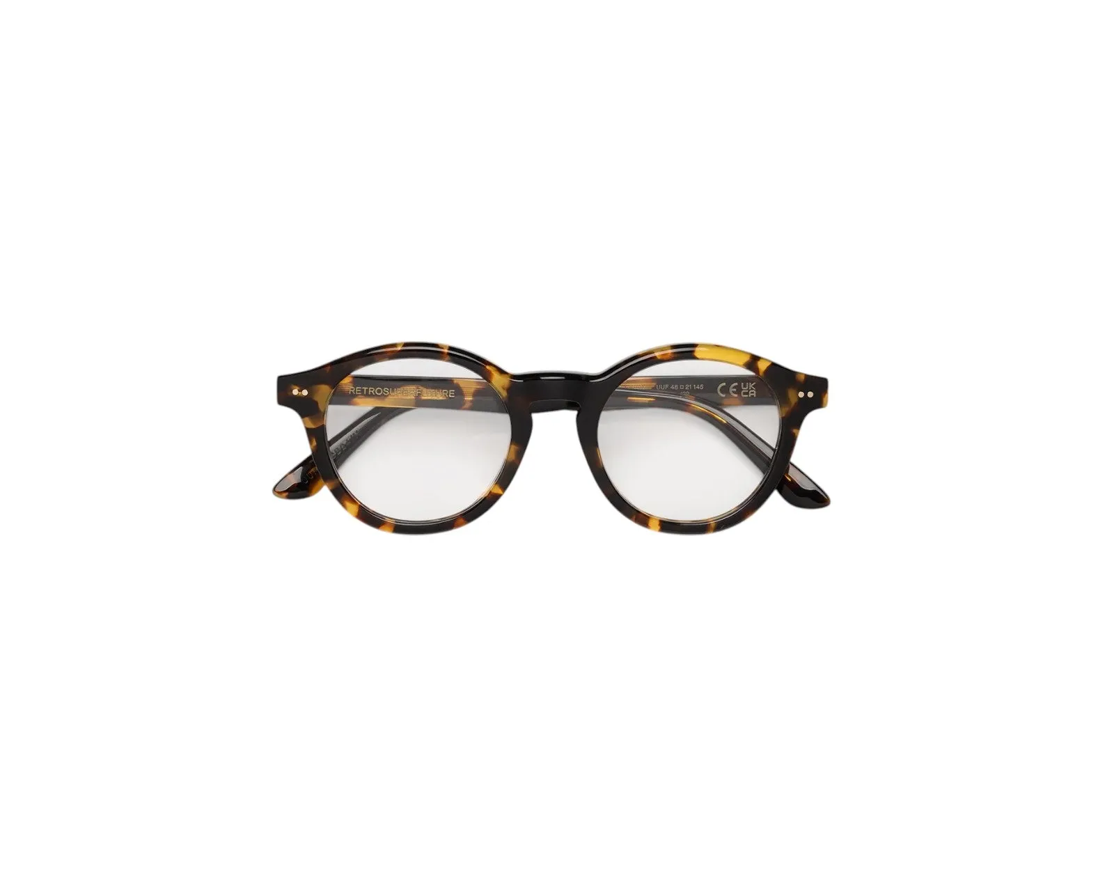 Retrosuperfuture UUF NUMERO 129 BURNT HAVANA Montature da vista Acetato Havana Rotonda - immagine 2