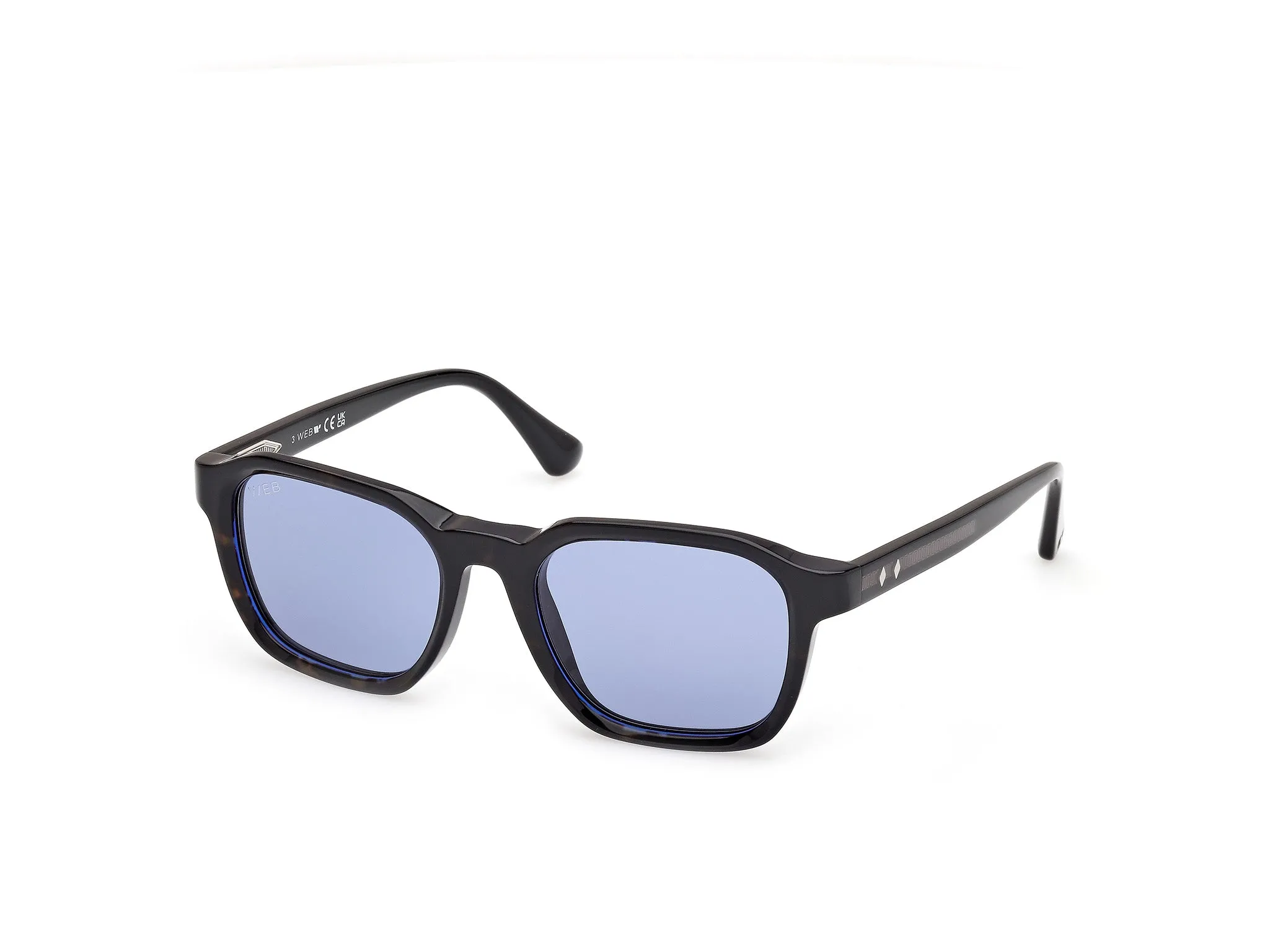 Web WE0385 56V Occhiali da sole Acetato Havana Blu Squadrata Normale - immagine 1