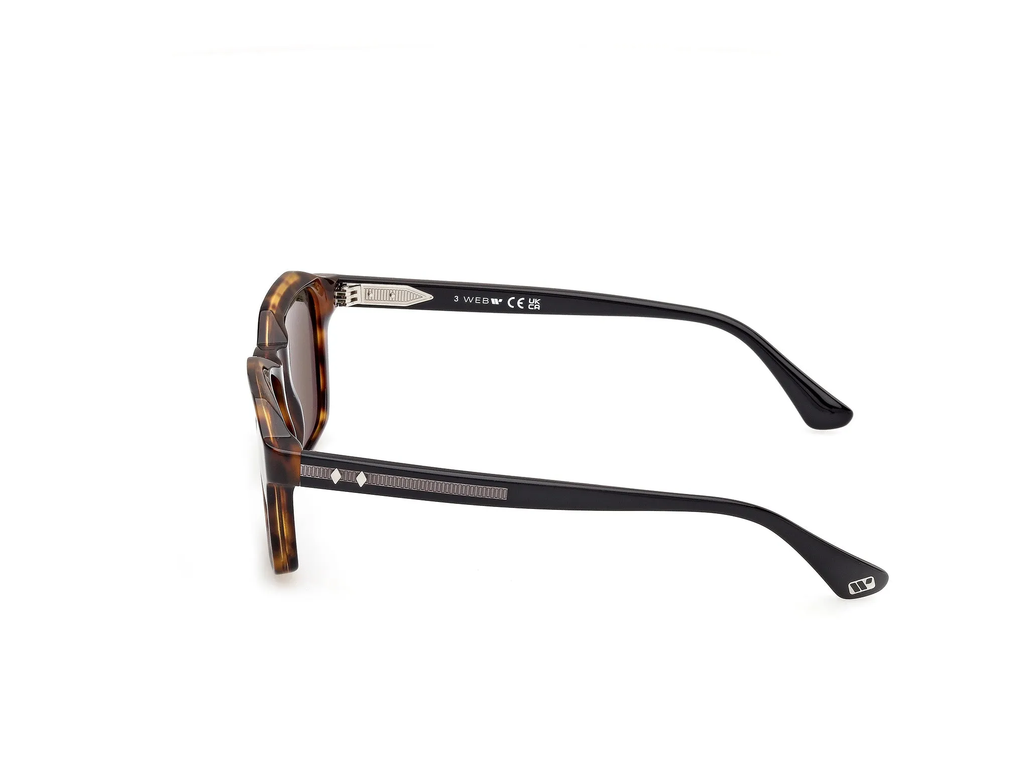 Web WE0385 55N Occhiali da sole Acetato Havana Verde Squadrata Normale - immagine 3