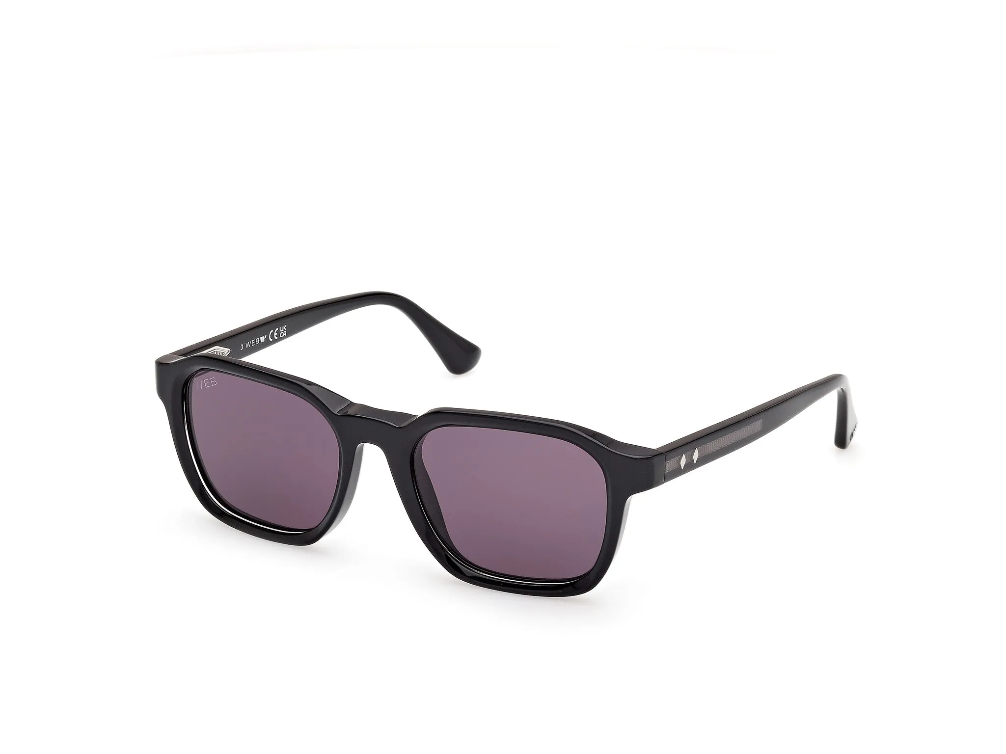 Web WE0385 05A Occhiali da sole Acetato Nero Fumo Squadrata Normale - immagine 1