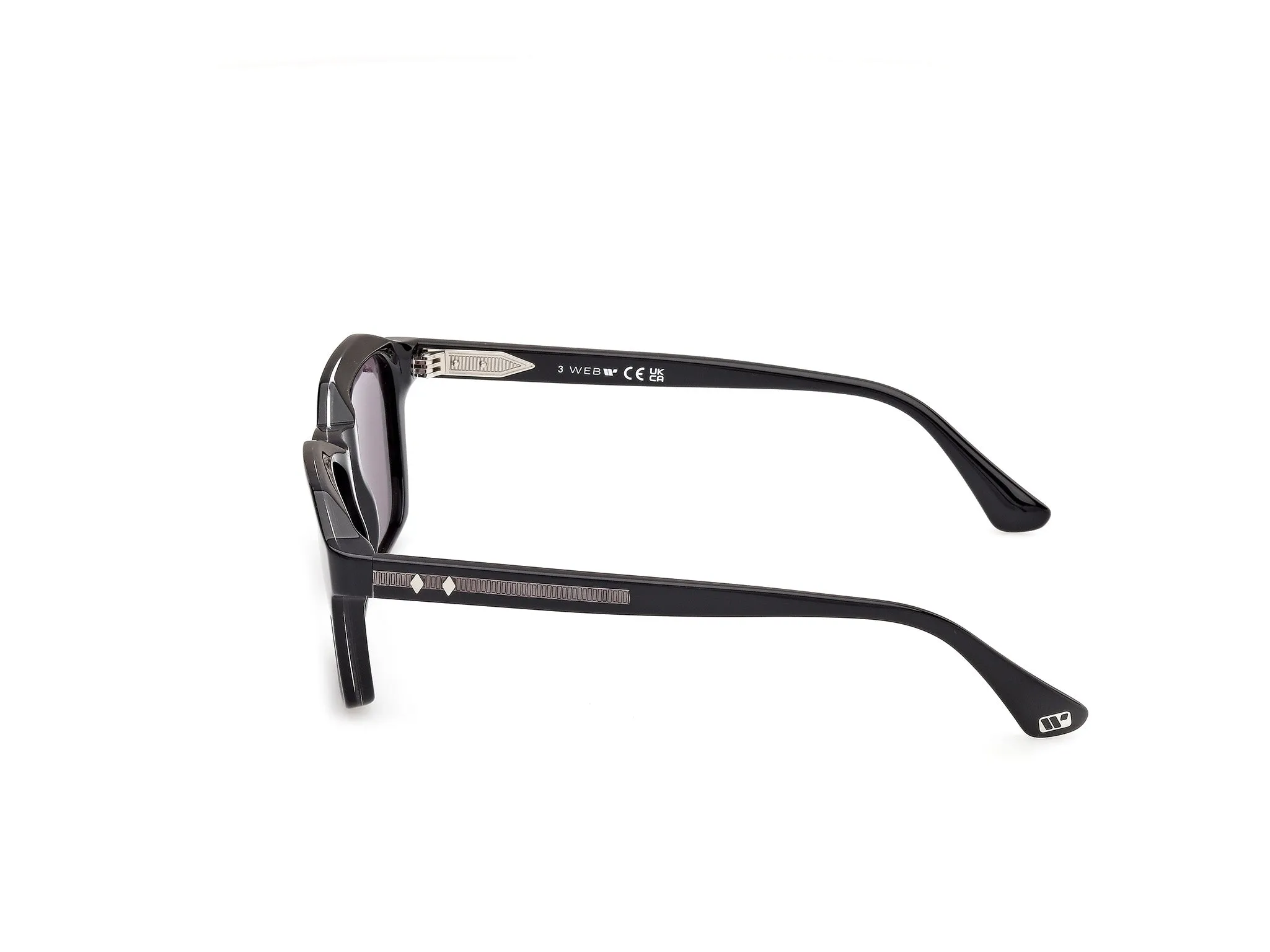Web WE0385 05A Occhiali da sole Acetato Nero Fumo Squadrata Normale - immagine 3