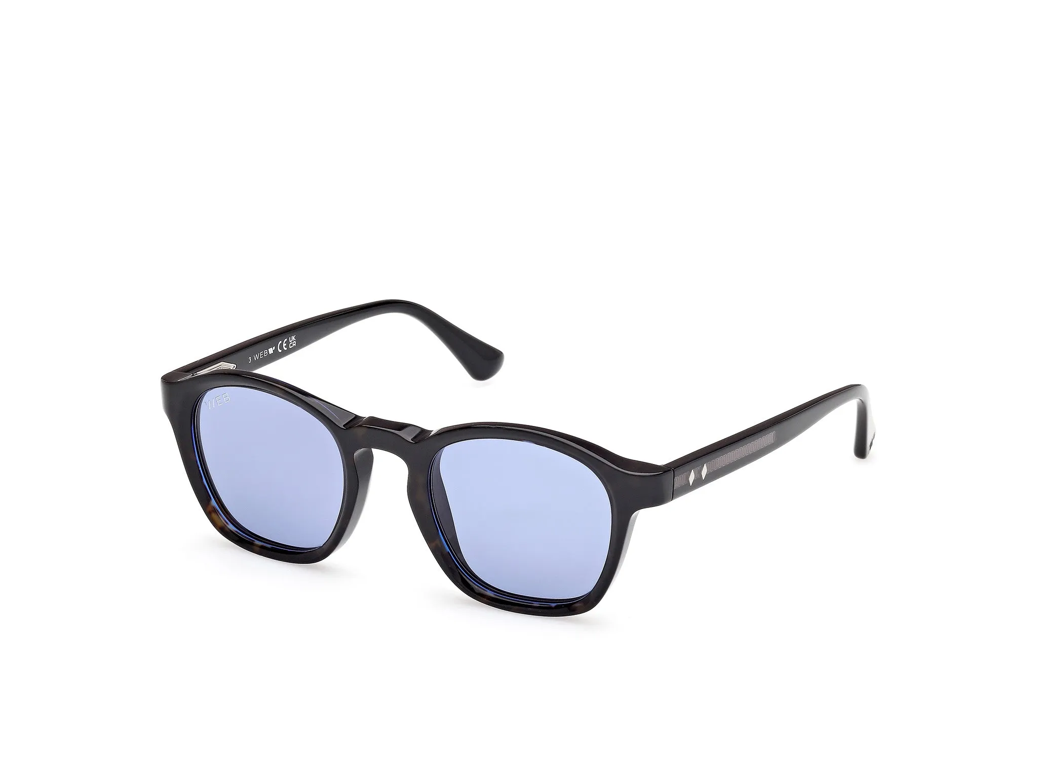Web WE0384 56V Occhiali da sole Acetato Havana Blu Rotonda Normale - immagine 1
