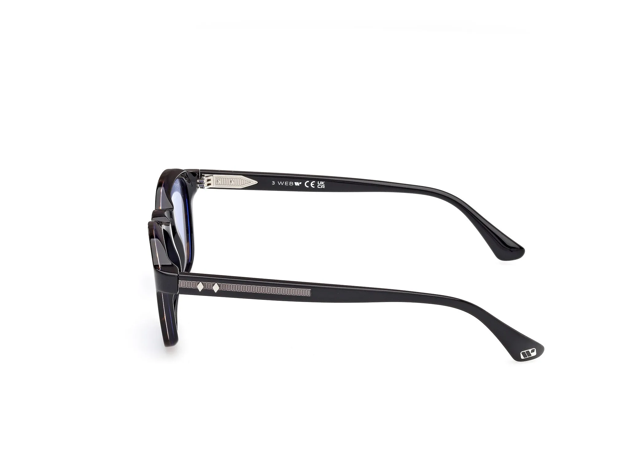 Web WE0384 56V Occhiali da sole Acetato Havana Blu Rotonda Normale - immagine 3
