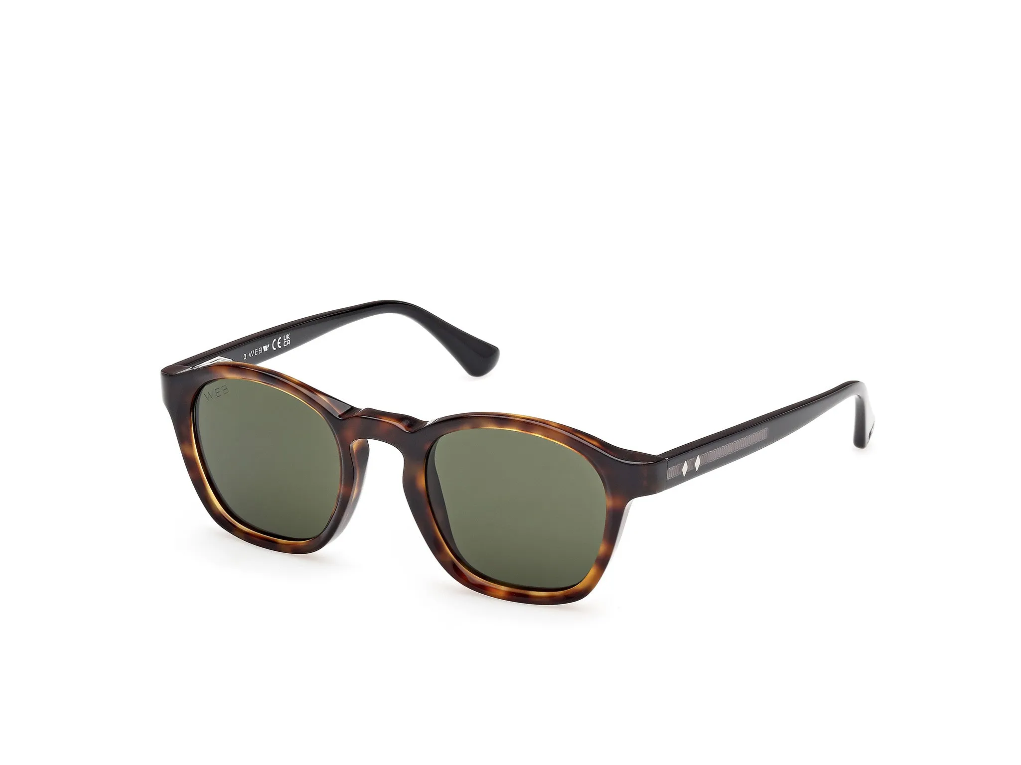 Web WE0384 55N Occhiali da sole Acetato Havana Verde Rotonda Normale - immagine 1