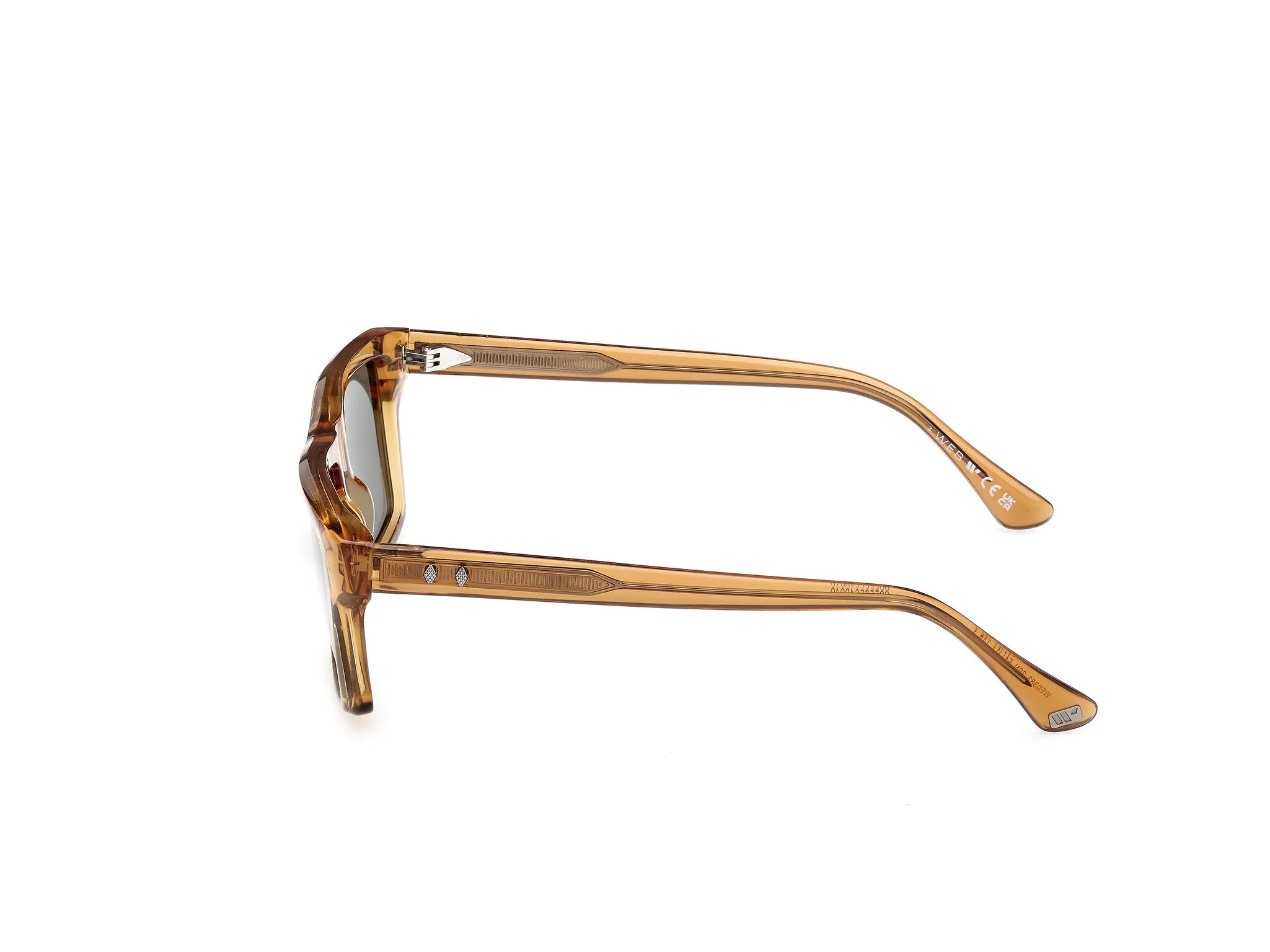 Web WE0383 39N Occhiali da sole Acetato Giallo Verde Squadrata Normale - immagine 3