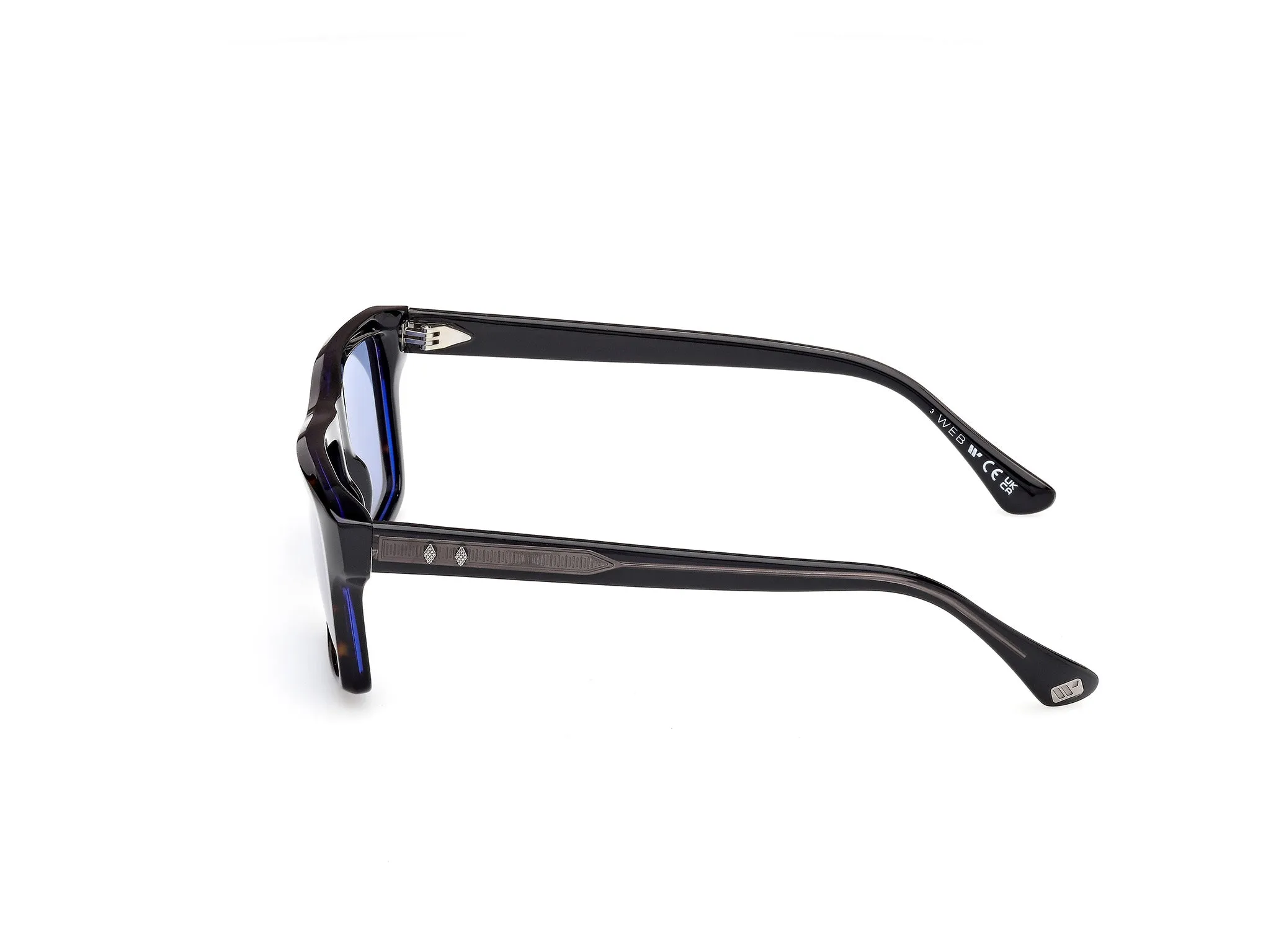 Web WE0383 56V Occhiali da sole Acetato Havana Blu Squadrata Normale - immagine 3