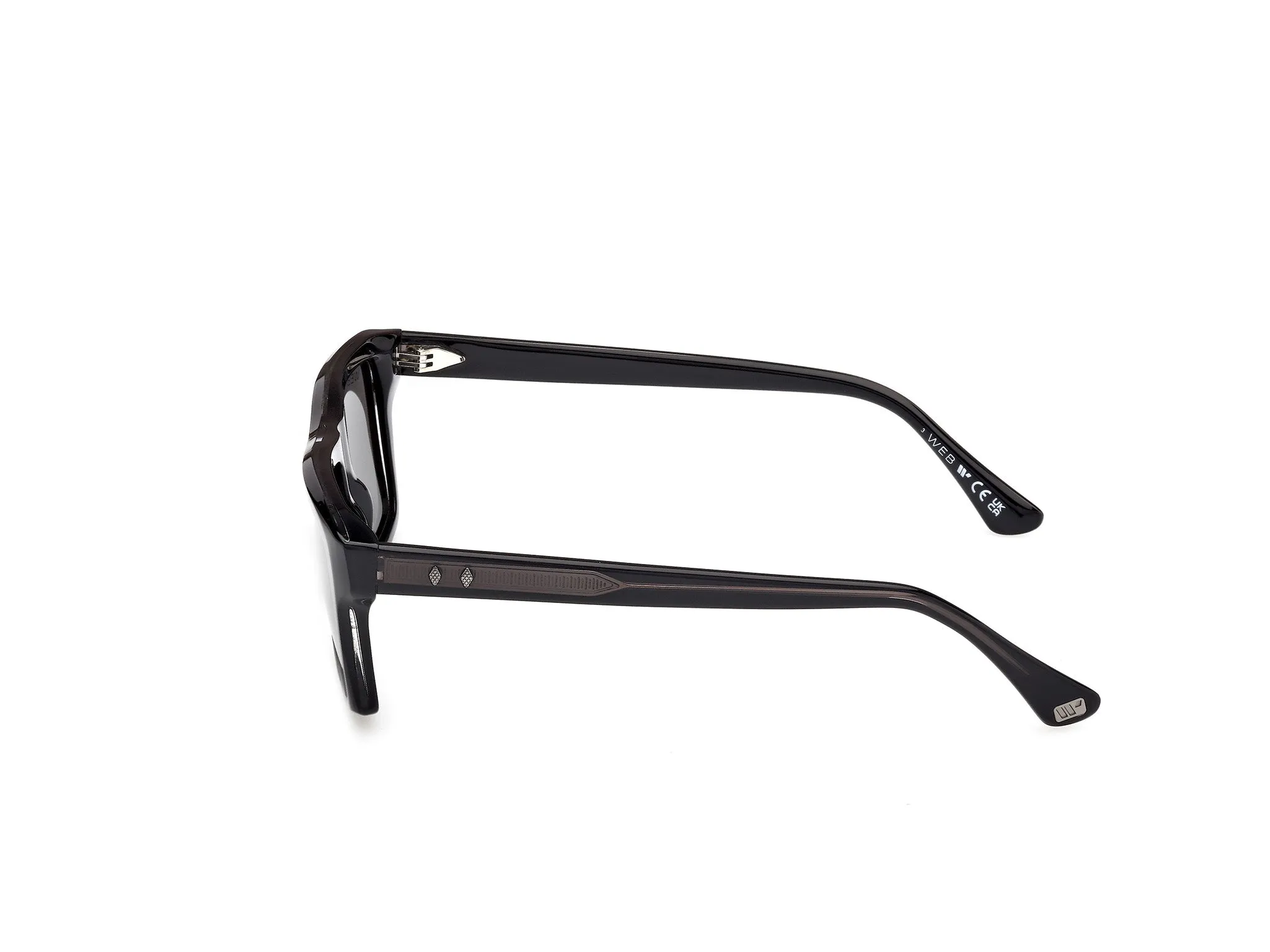 Web WE0383 05D Occhiali da sole Acetato Nero Fumo Squadrata Polarizzata - immagine 3