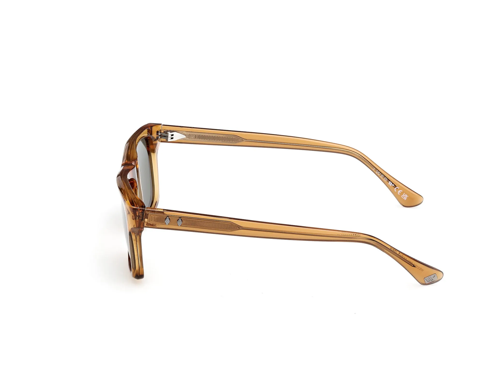 Web WE0382 39N Occhiali da sole Acetato Giallo Verde Squadrata Normale - immagine 3