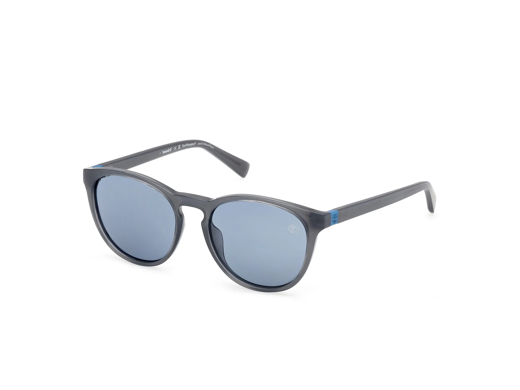 Timberland TB00049 20D Occhiali da sole Iniettato Grigio Blu Rotonda Polarizzata - immagine 1