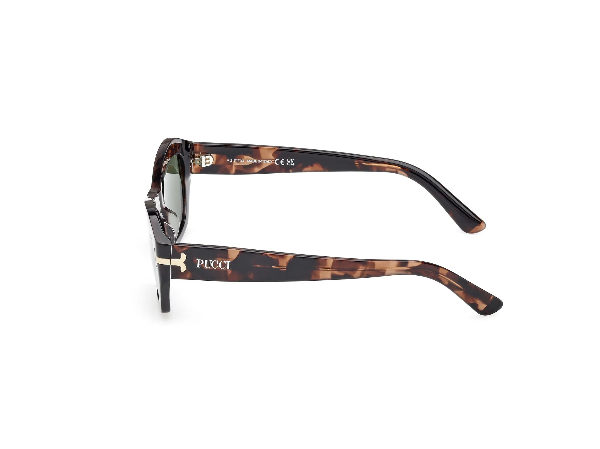 Emilio Pucci EP0235 55N Occhiali da sole Acetato Havana Verde Geometrica Normale - immagine 3
