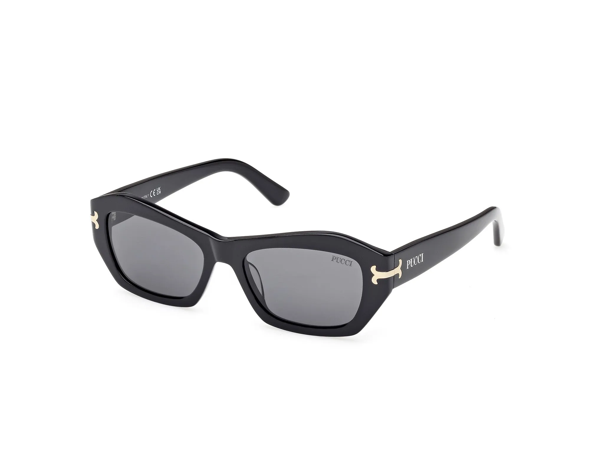 Emilio Pucci EP0235 01A Occhiali da sole Acetato Nero Fumo Geometrica Normale - immagine 1