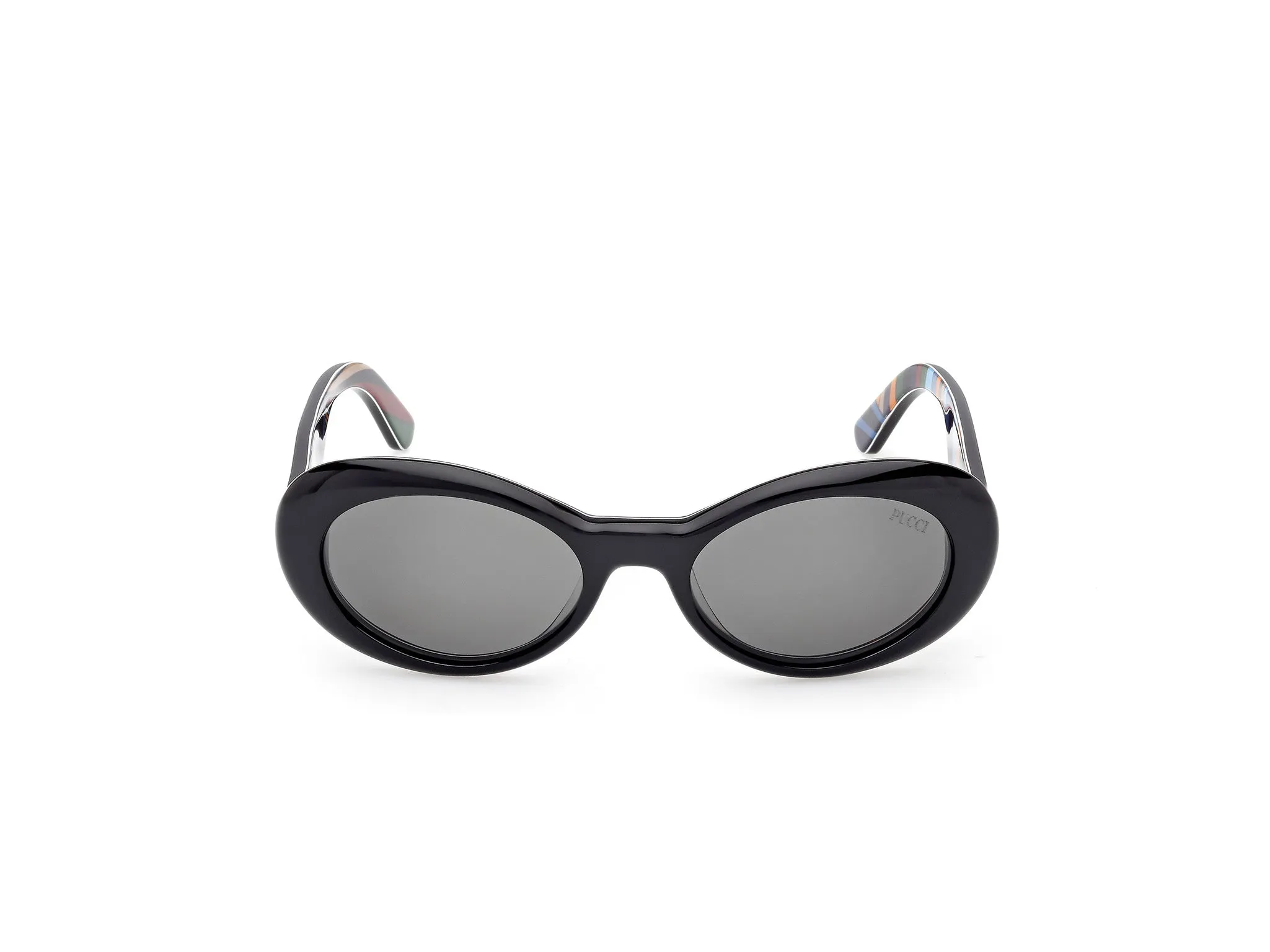 Emilio Pucci EP0234 05A Occhiali da sole Acetato Nero Fumo Rotonda Normale - immagine 2