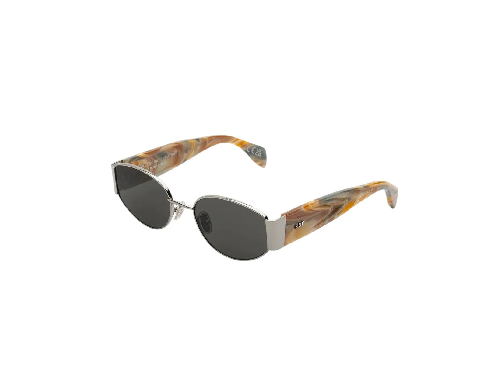 Retrosuperfuture BQI X BOOGIE Occhiali da sole Metallo Beige Verde Rotonda Normale - immagine 1