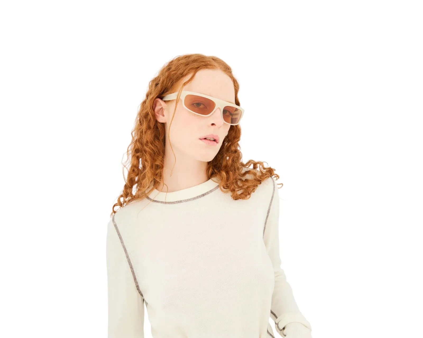 Retrosuperfuture 4B0 ZAM CREMOSO Occhiali da sole outlet Acetato Crema Marrone Normale - immagine 4