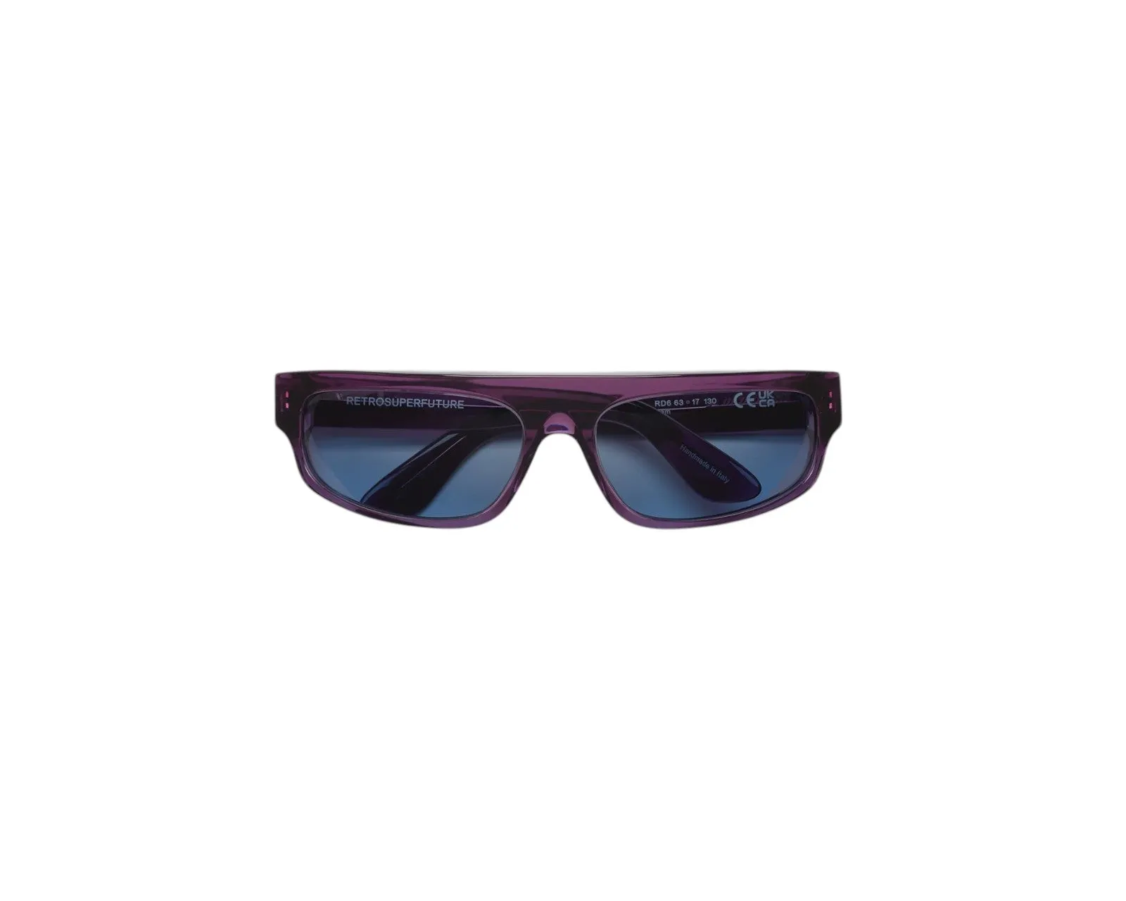 Retrosuperfuture RD6 ZAM MELANZANA Occhiali da sole Acetato Viola Azzurro Squadrata Normale - immagine 2