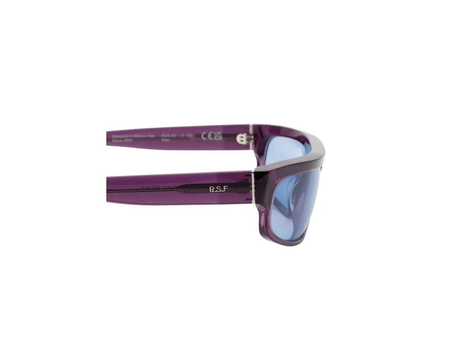 Retrosuperfuture RD6 ZAM MELANZANA Occhiali da sole Acetato Viola Azzurro Squadrata Normale - immagine 3
