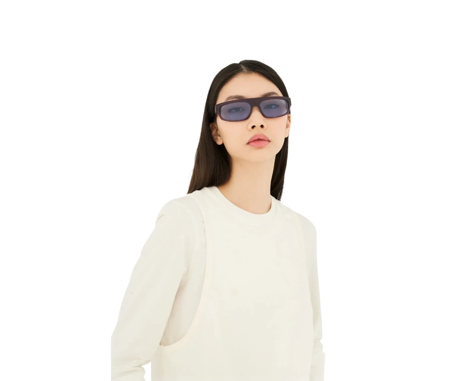 Retrosuperfuture RD6 ZAM MELANZANA Occhiali da sole Acetato Viola Azzurro Squadrata Normale - immagine 4