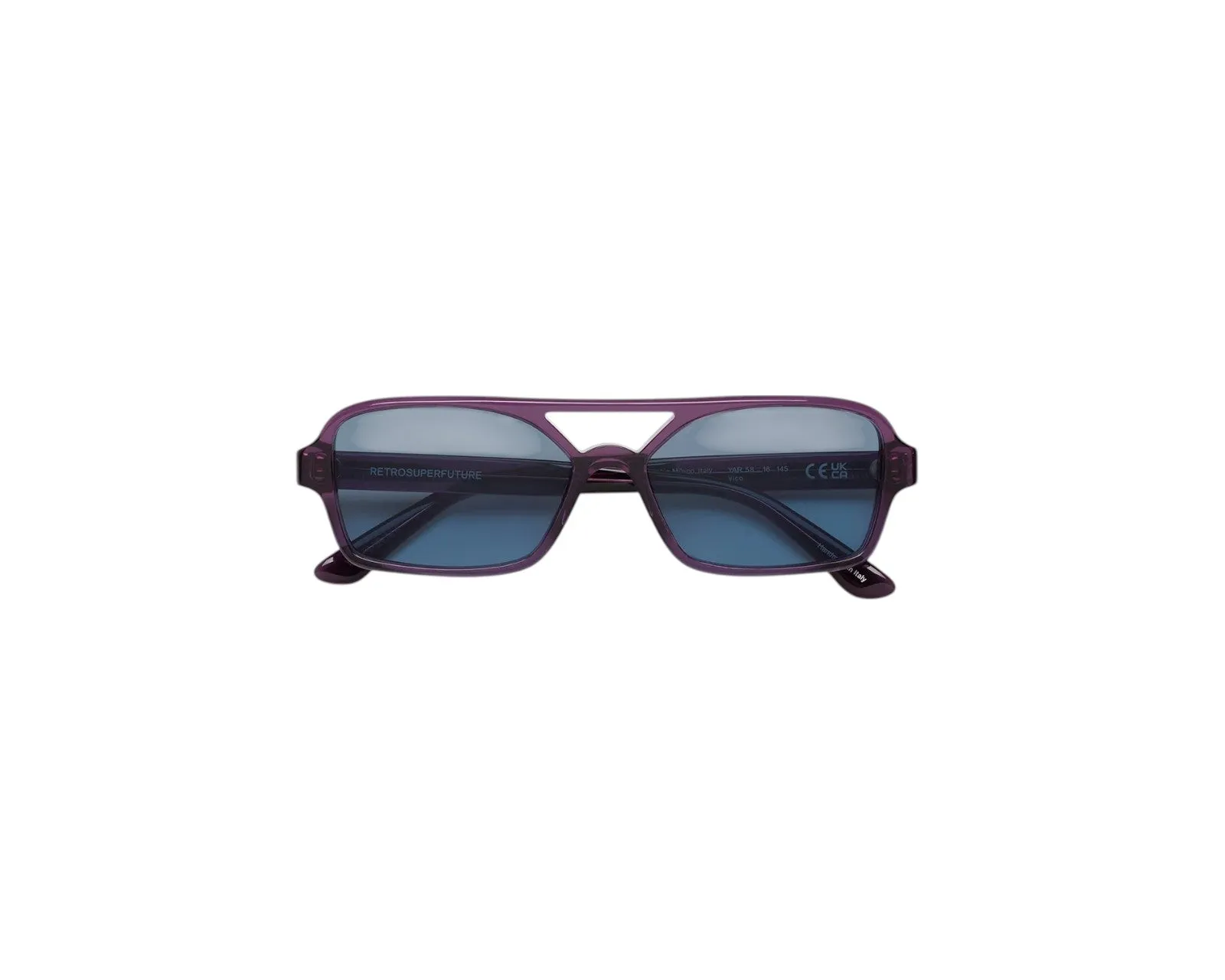 Retrosuperfuture YAR VICO MELANZANA Occhiali da sole Acetato Azzurro Azzurro Squadrata Normale - immagine 2