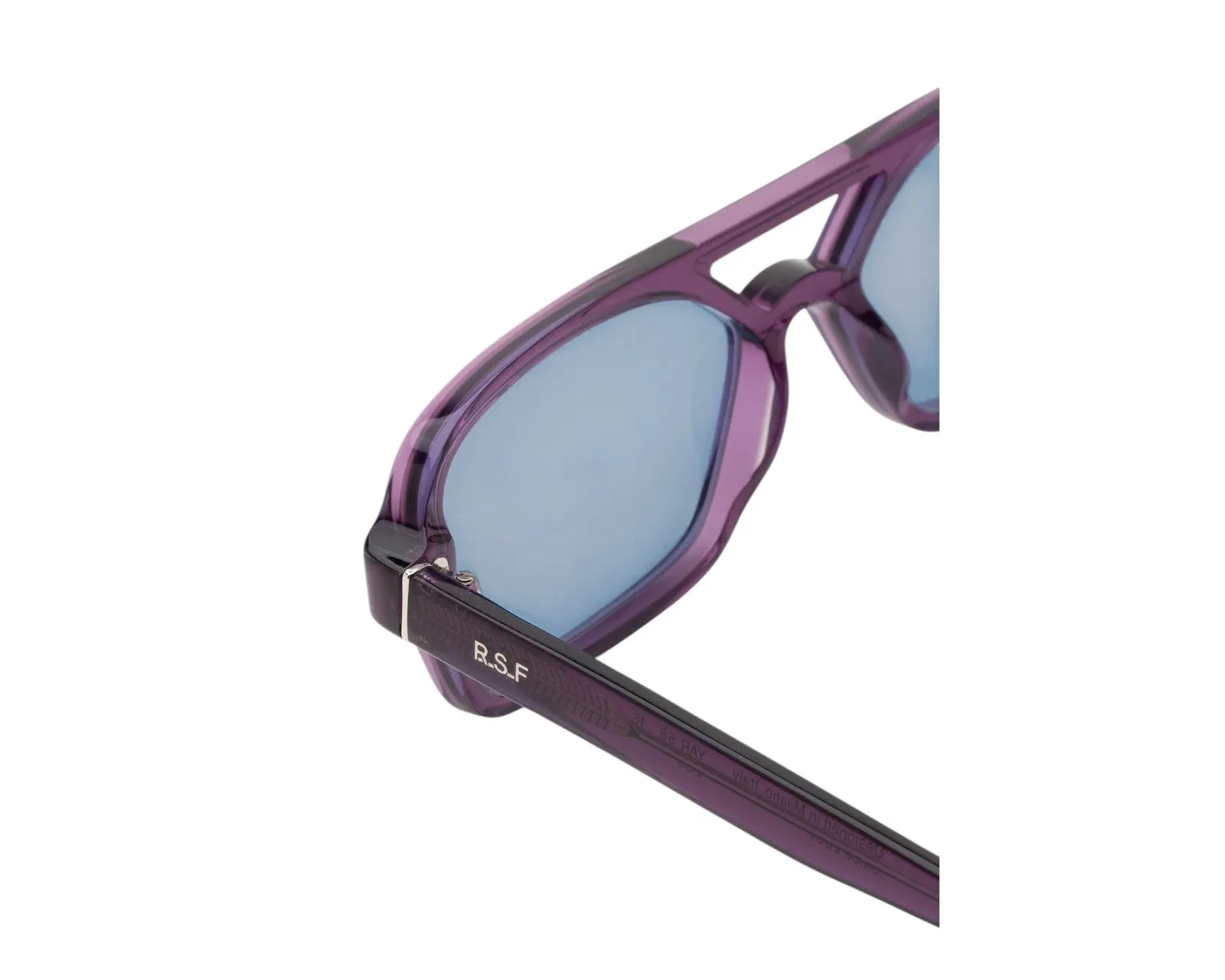 Retrosuperfuture YAR VICO MELANZANA Occhiali da sole Acetato Azzurro Azzurro Squadrata Normale - immagine 3
