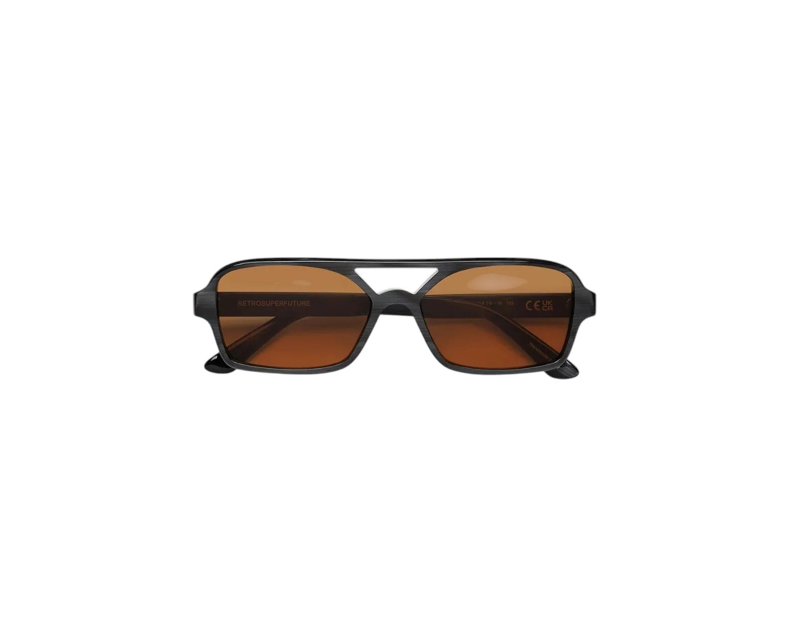 Retrosuperfuture 0N4 VICO BLACK CAT Occhiali da sole Acetato Nero Arancione Squadrata Normale - immagine 2