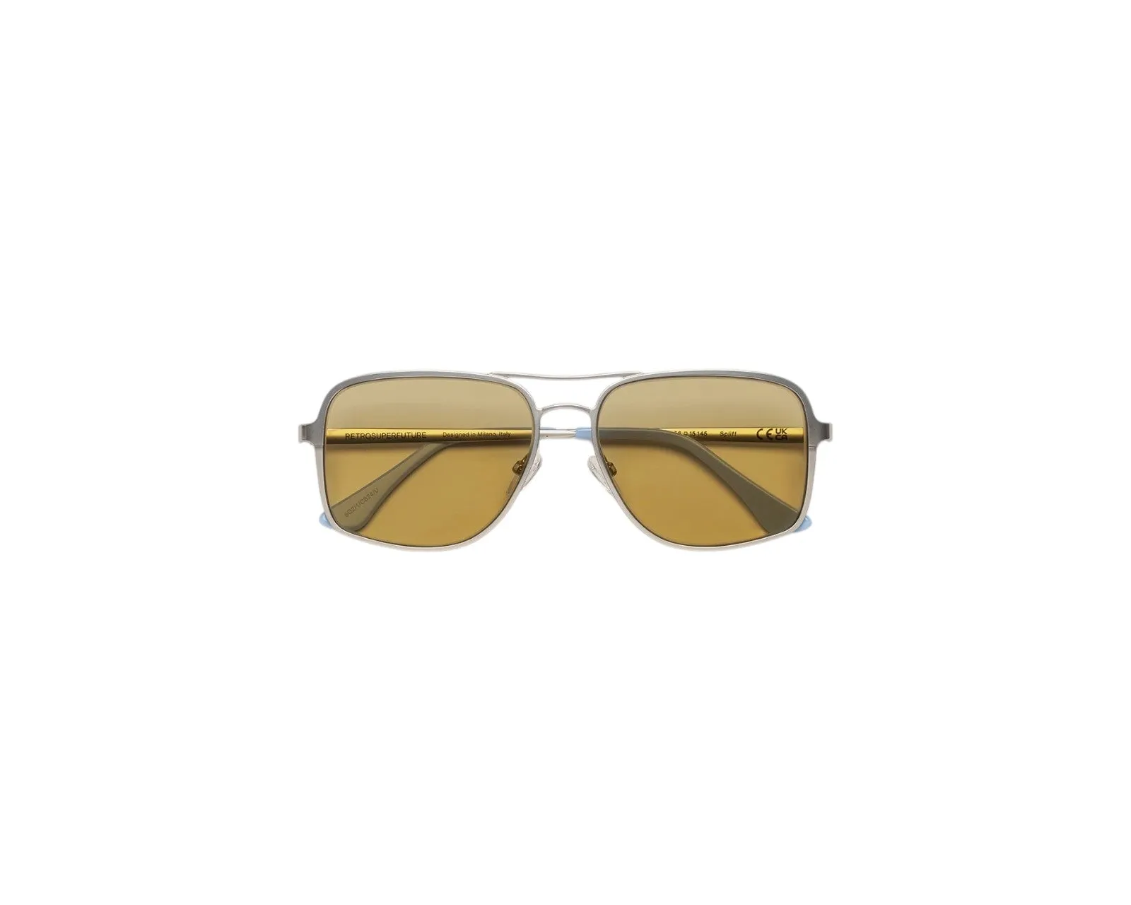 Retrosuperfuture 6Q2 SPLIFF COOLCAT Occhiali da sole Acetato Argento Marrone Squadrata Normale - immagine 2